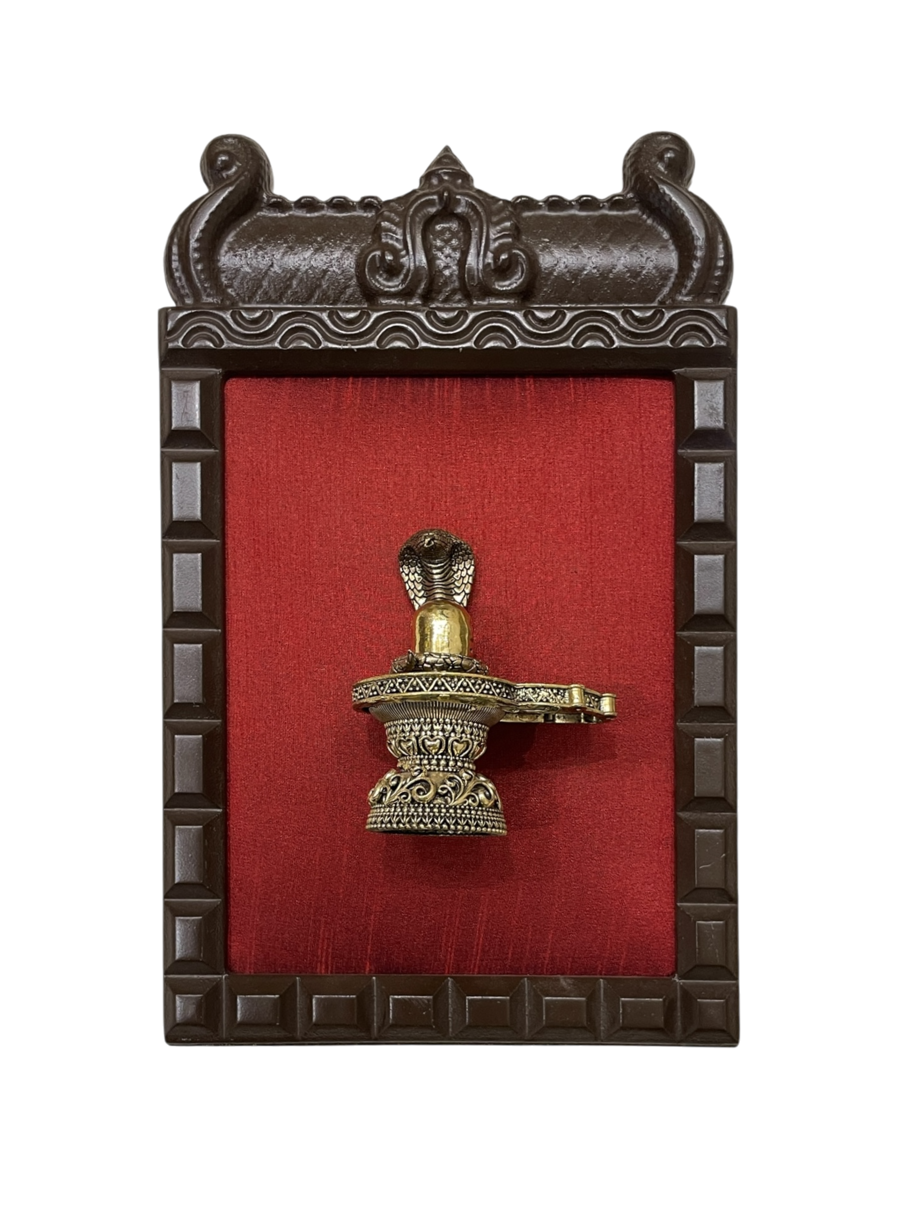 14 Gods Brass Frame Wall Décor | Premium Engineer Wooden Frame with Red Silk Backdrop | (Per Frame Price 9,555)