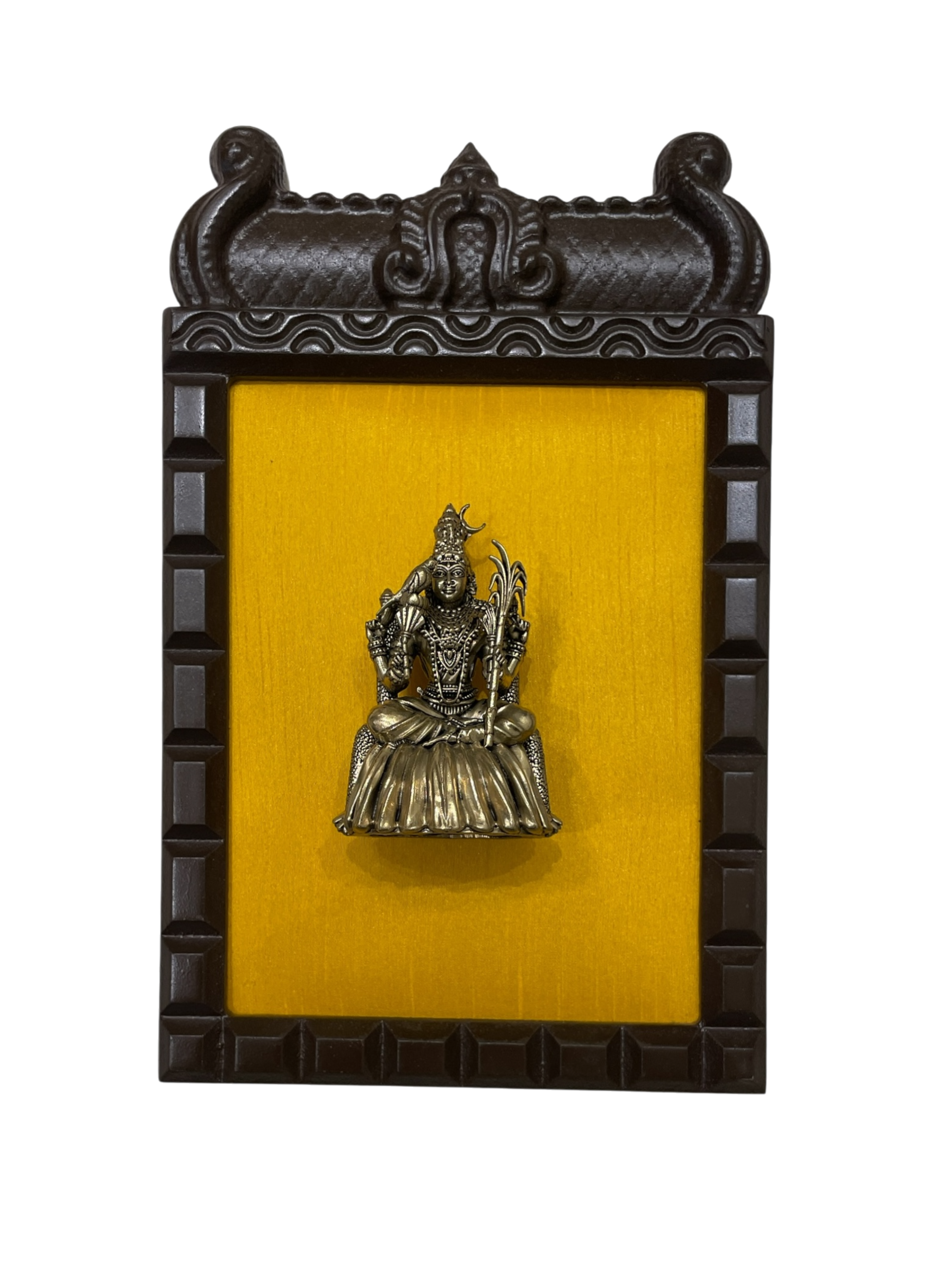 13 Divine Gods Brass Wall Frame with Yellow Silk Backdrop | PremiumEngineer Wooden Frame. (Per Frame Price 9,555)