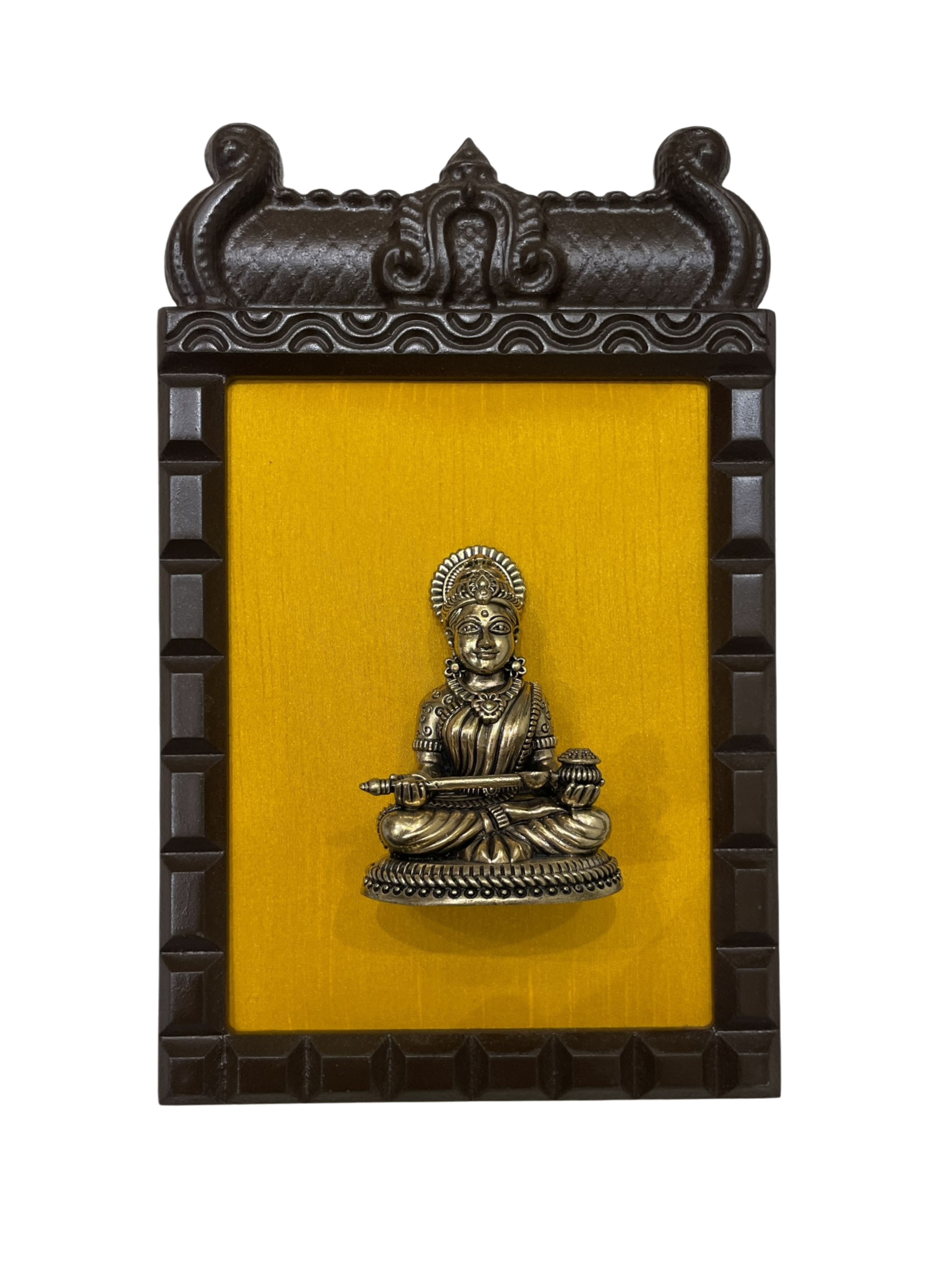 13 Divine Gods Brass Wall Frame with Yellow Silk Backdrop | PremiumEngineer Wooden Frame. (Per Frame Price 9,555)