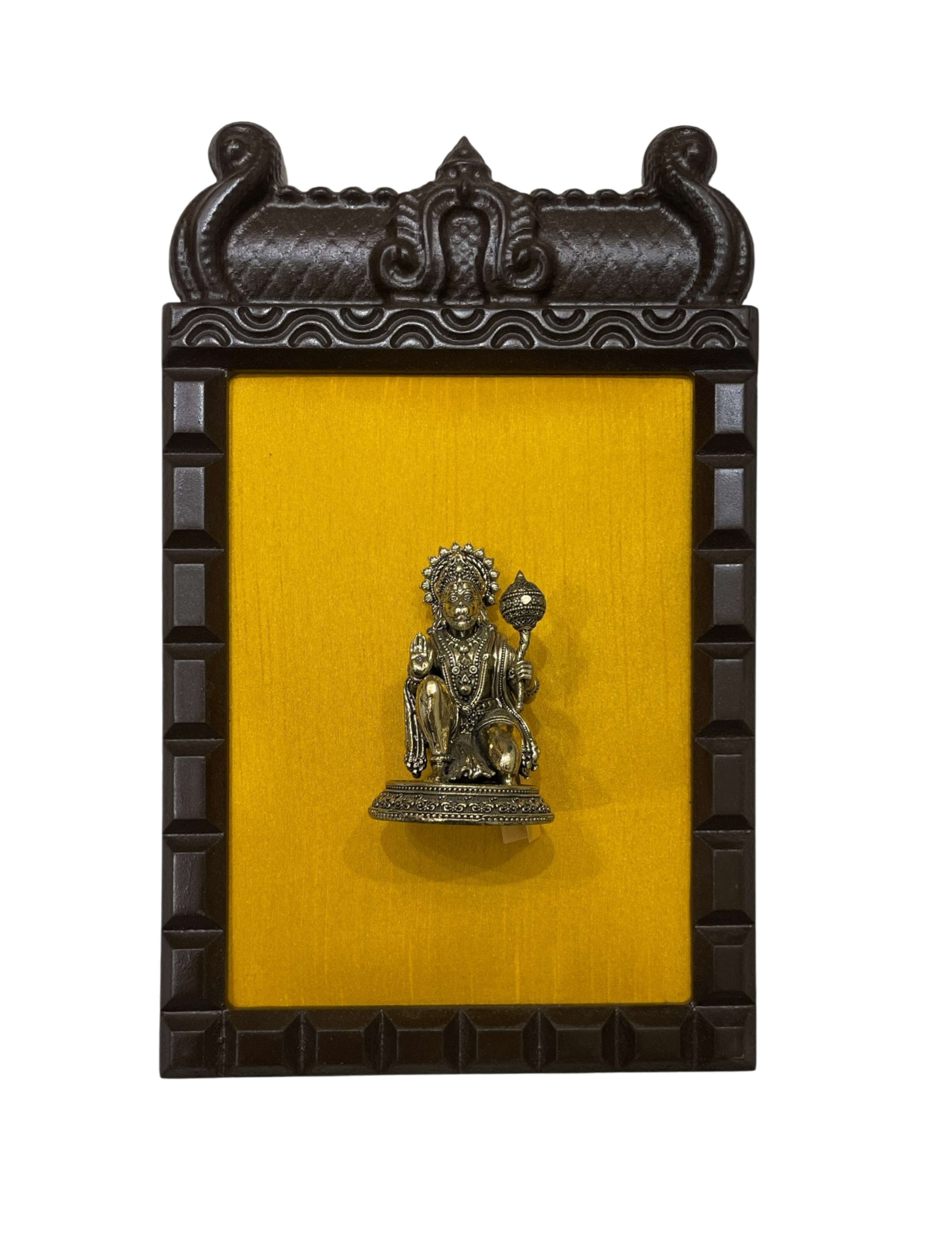 13 Divine Gods Brass Wall Frame with Yellow Silk Backdrop | PremiumEngineer Wooden Frame. (Per Frame Price 9,555)