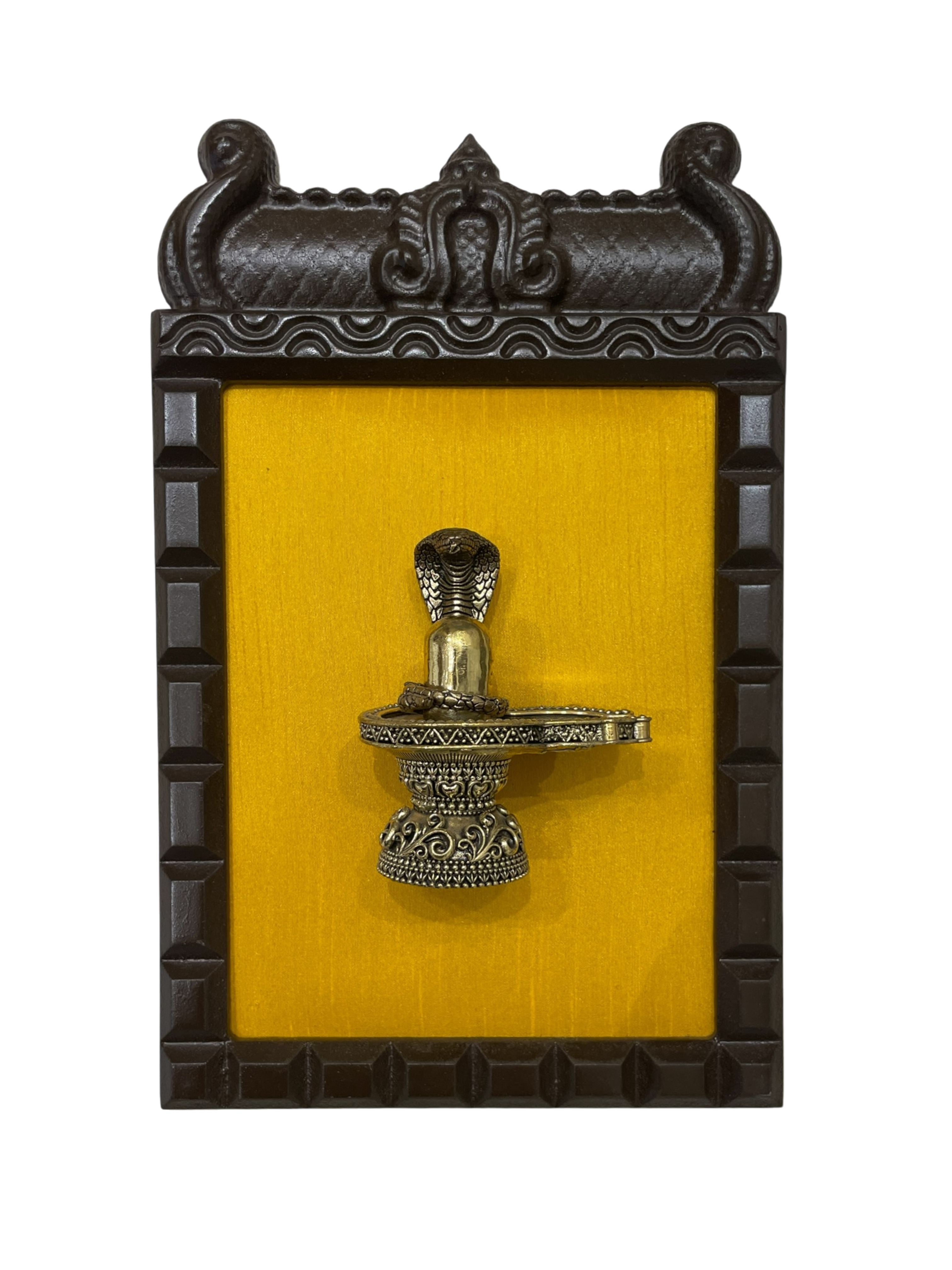 13 Divine Gods Brass Wall Frame with Yellow Silk Backdrop | PremiumEngineer Wooden Frame. (Per Frame Price 9,555)