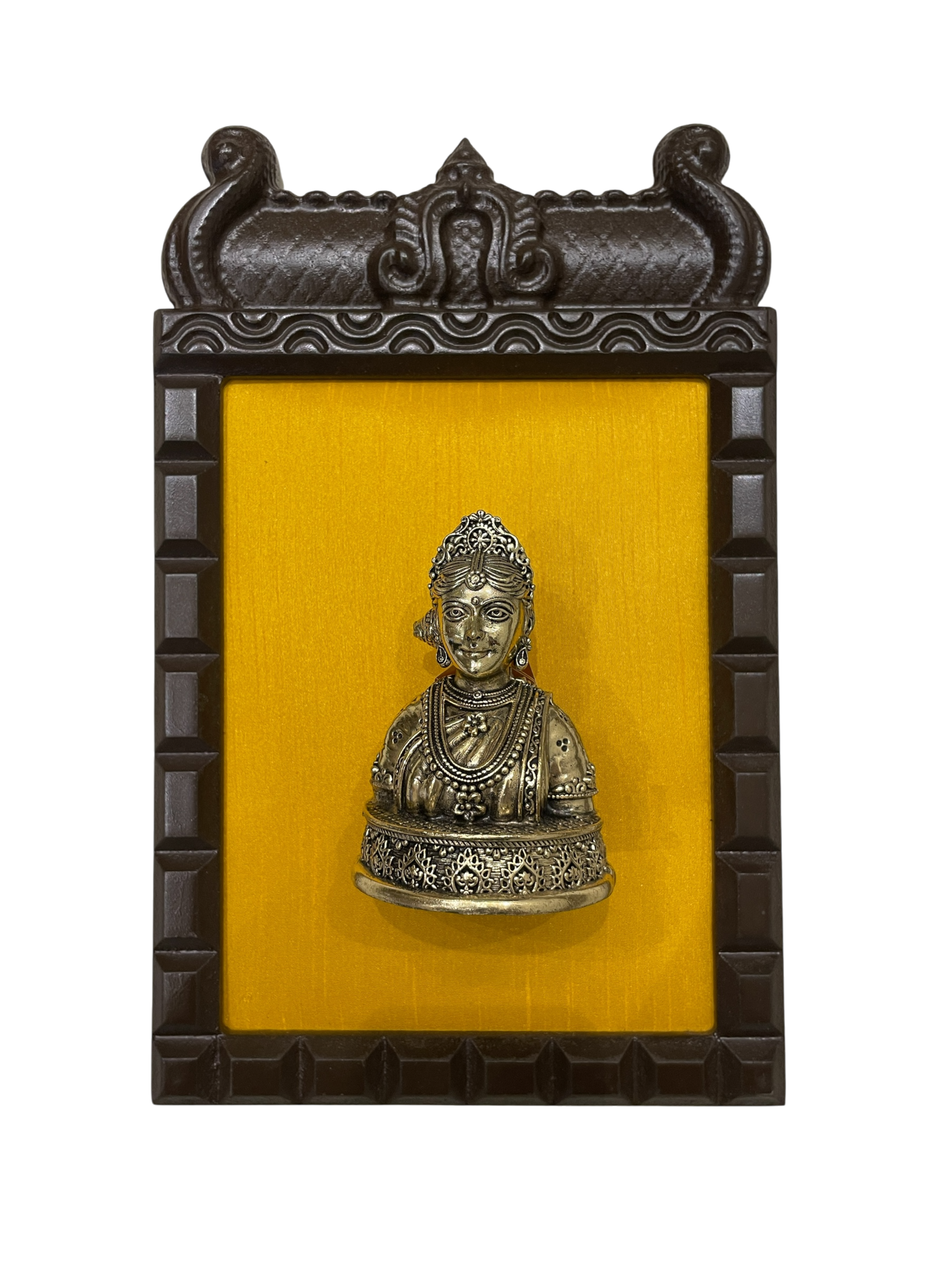 13 Divine Gods Brass Wall Frame with Yellow Silk Backdrop | PremiumEngineer Wooden Frame. (Per Frame Price 9,555)