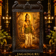 Jagadguru Sri Renukacharya Gold Leaf Artwork | Premium Spiritual Wall Decor with Engineered Wooden Frame