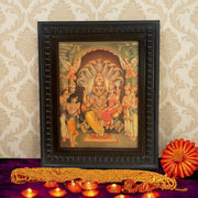 Gold Leafed Art Lakshmi Narasimha   With Wooden Frame