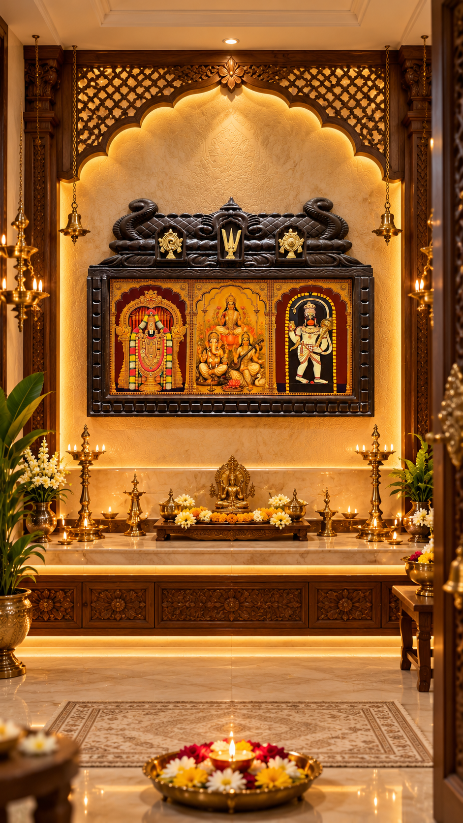 5 Gods in One Gold Leaf Art