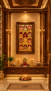 11 Gods in One Frame – Premium Teak Wood Framed Hindu God Wall Art
