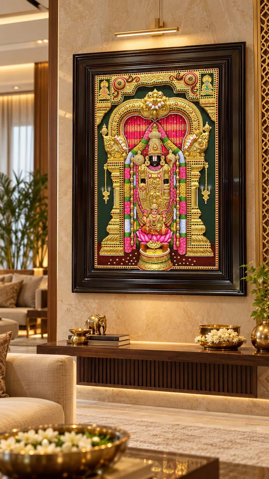 TIRUPATI BALAJI – 4D TANJORE MASTERPIECE