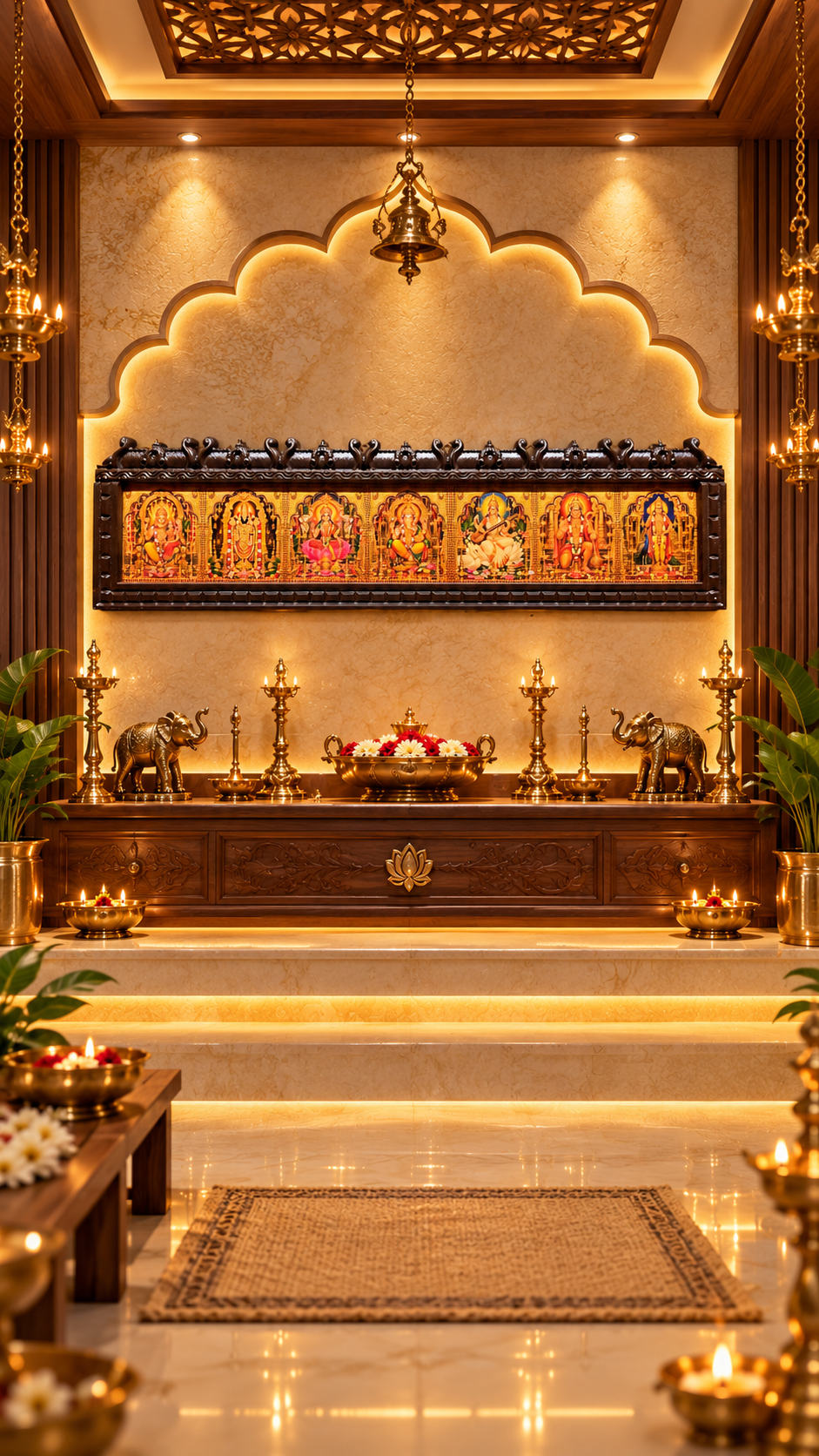 7 Gods in One Frame | Premium Gold Leaf Art