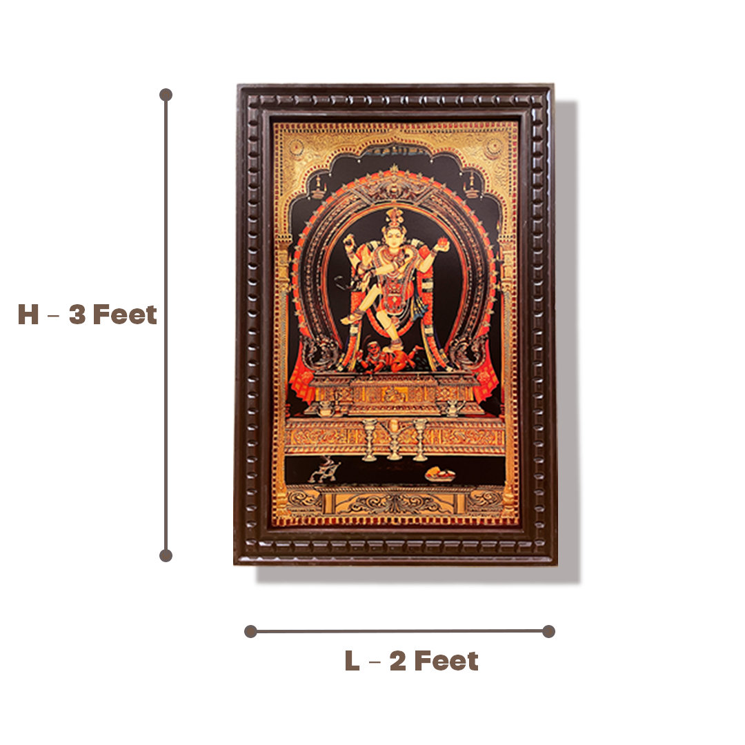 Premium Nataraj Wooden Frame | Divine Shiva Nataraja Wall Art | Temple Design Pooja Decor | Vastu Positive Energy Frame