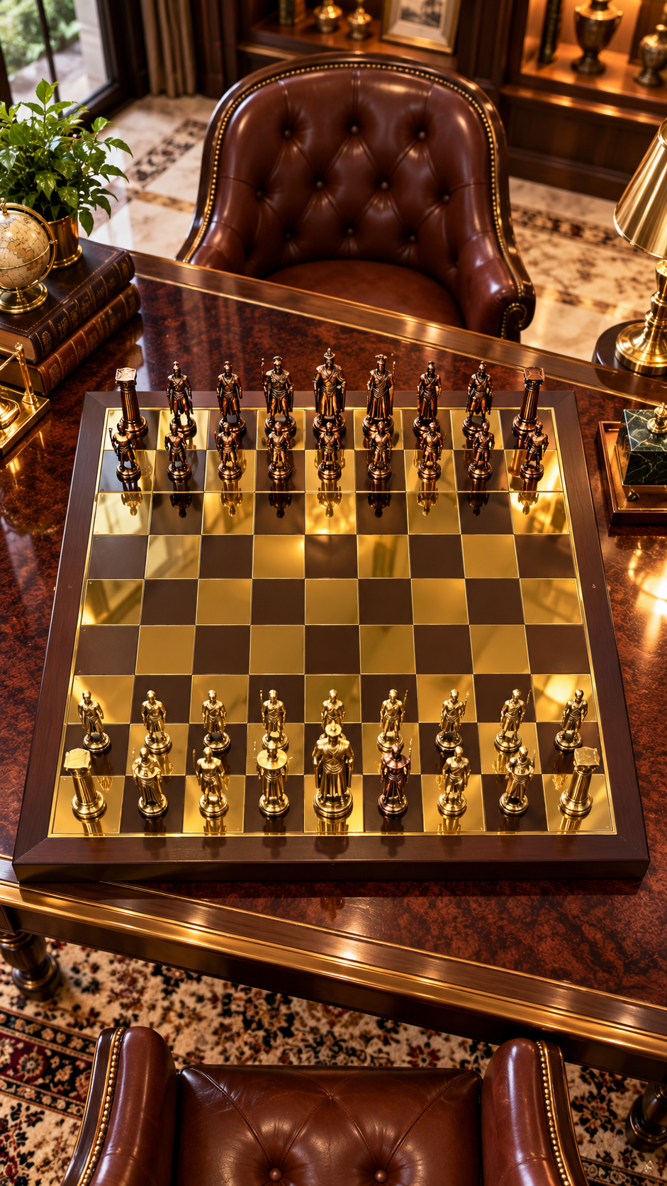 Luxury Roman & Greek Warrior Chess Sets | Golden & Brown and Steel & Black Editions