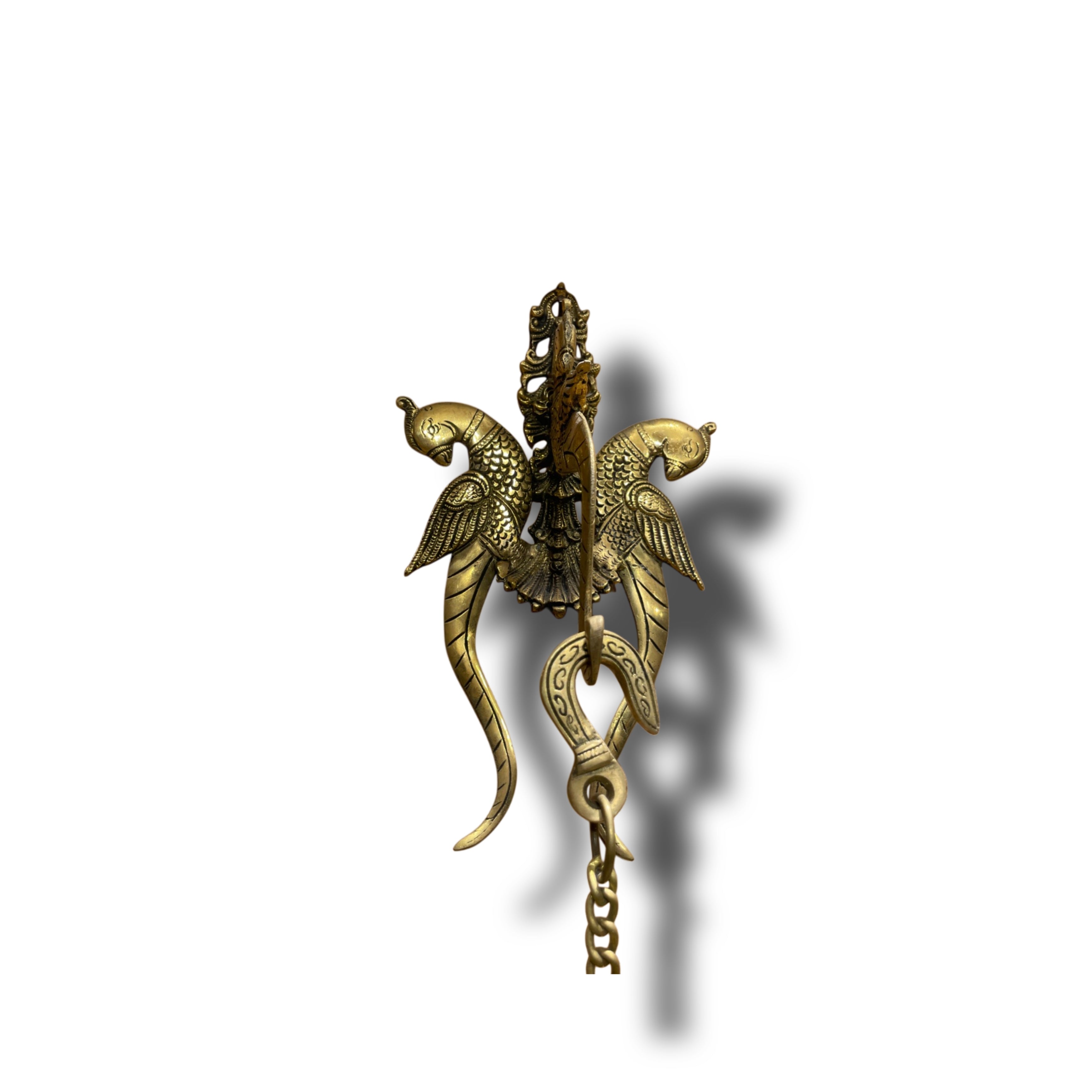 Brass Asthalakshmi 9 Frame Wall Art with Diya Bell Pair & Elephant Rosewood Stand | Estudio