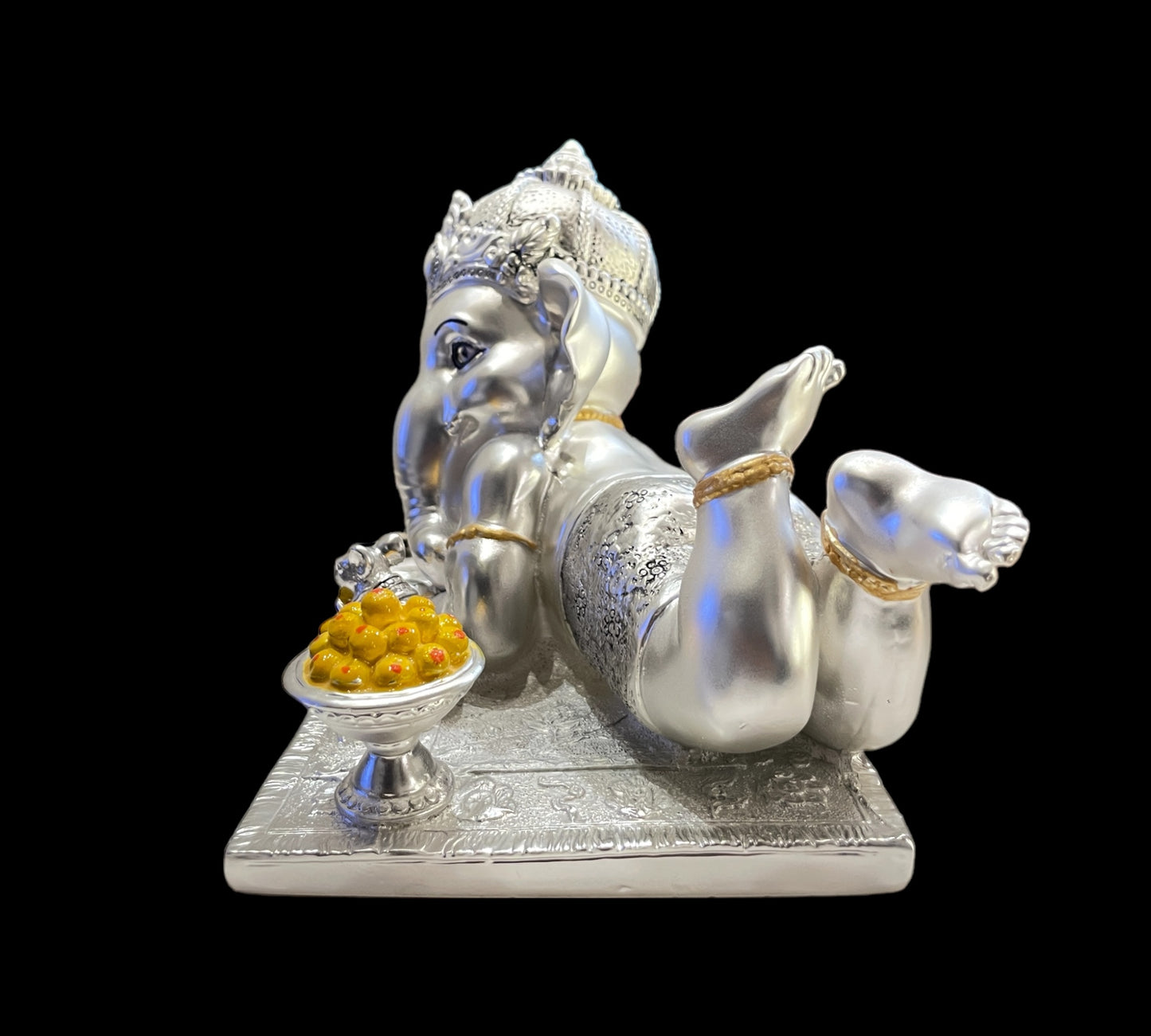 Silver Baby Ganesha Reading Book idol