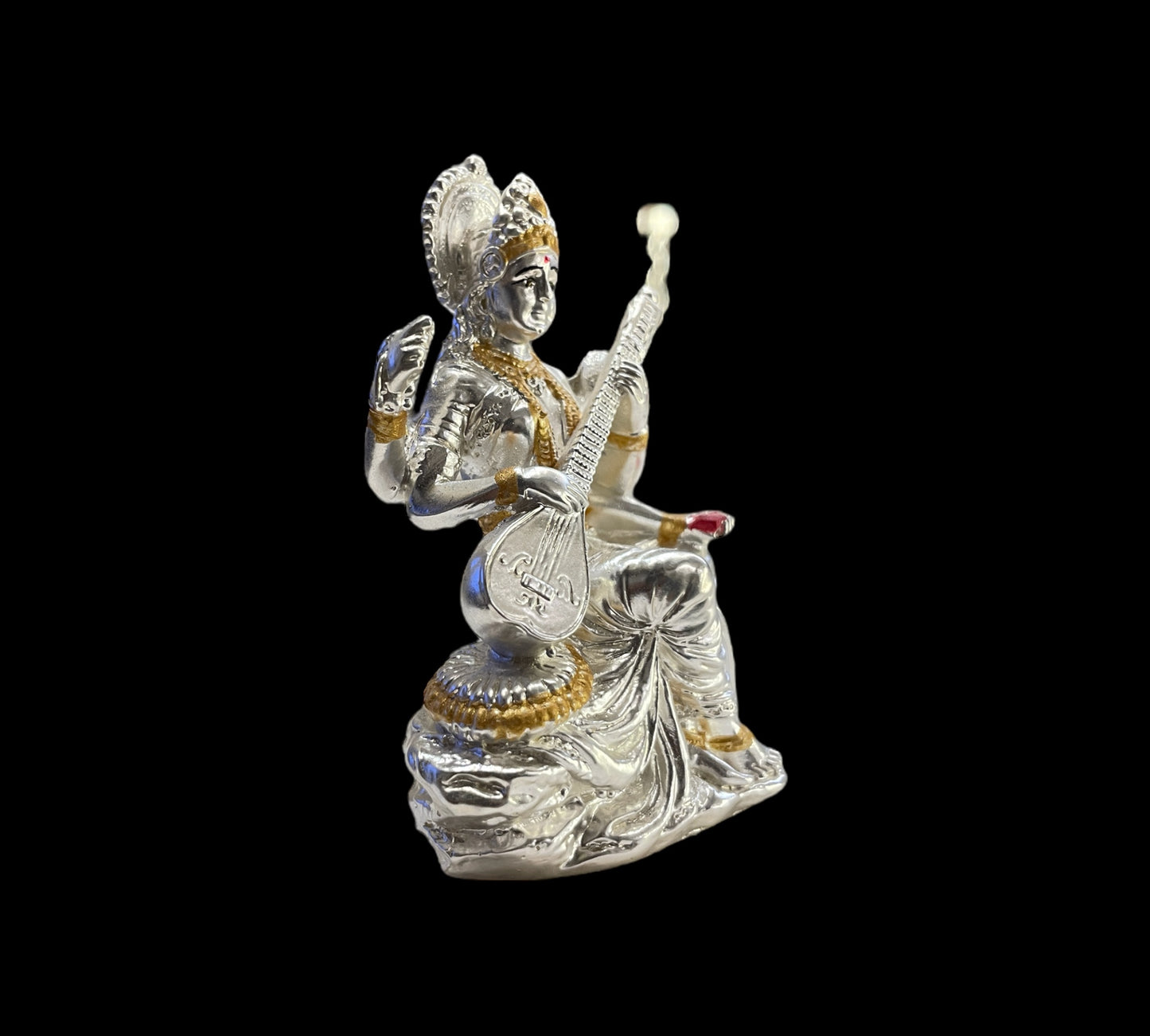 Silver Saraswathi idol