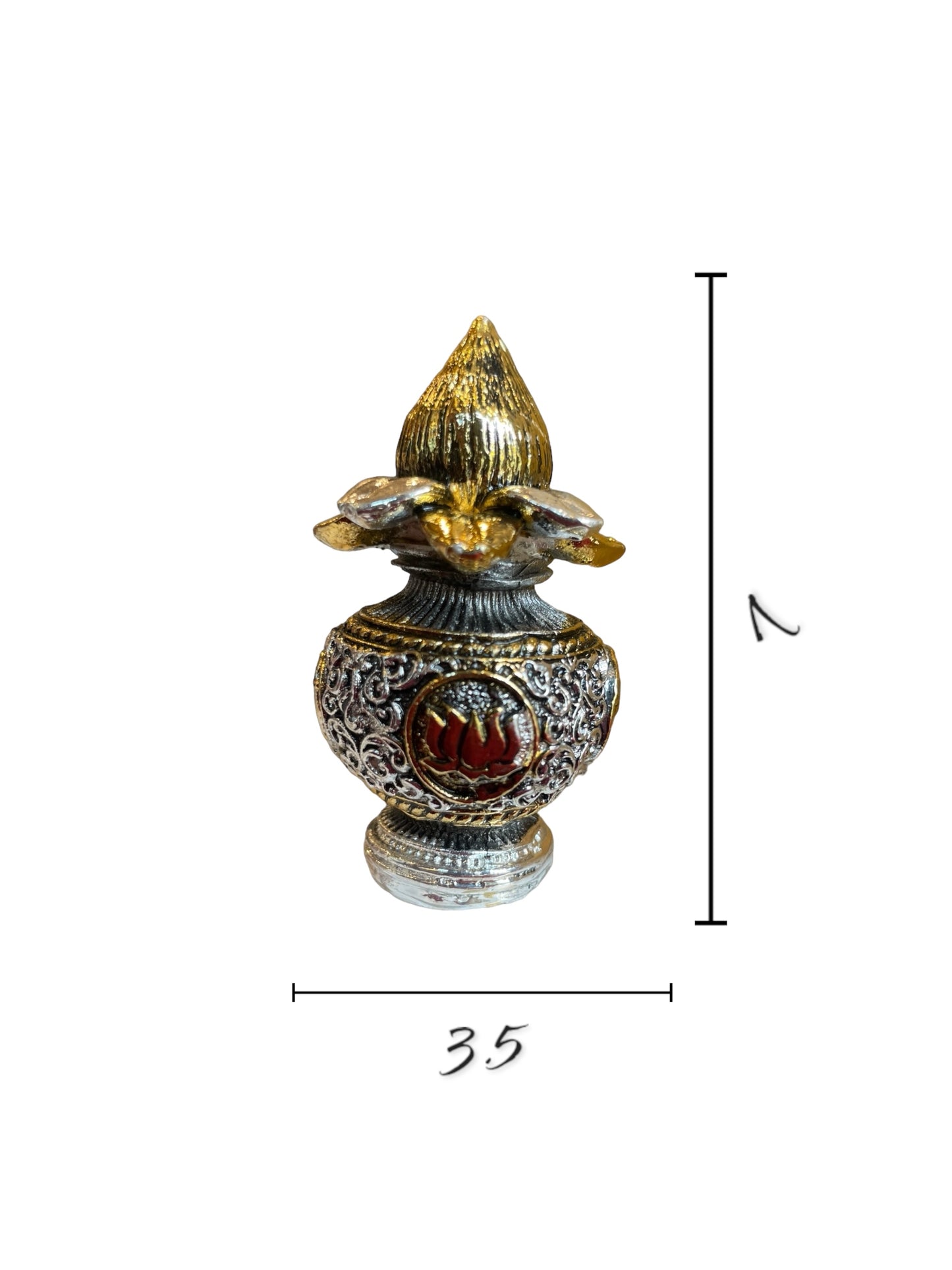 The 92.5% Silver Plated Kalash for activating abundance(Antique finish)