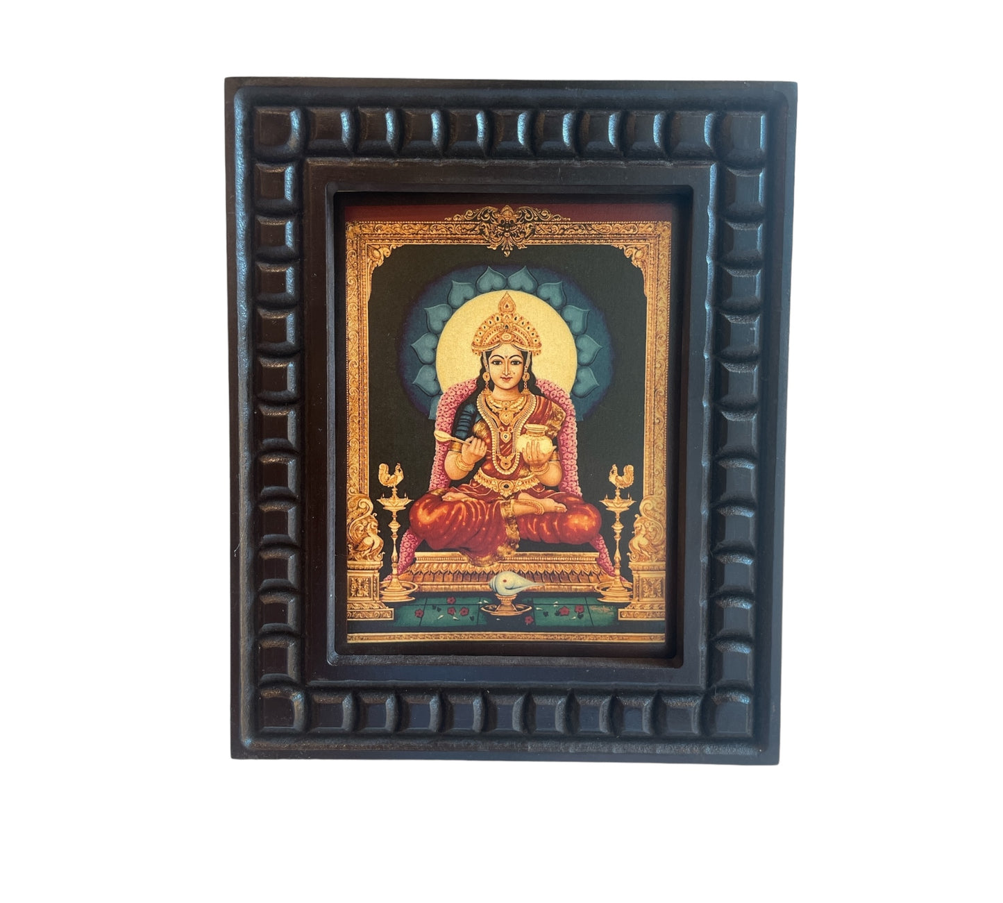 Gold Leafed Art Annapurna With Wooden Frame