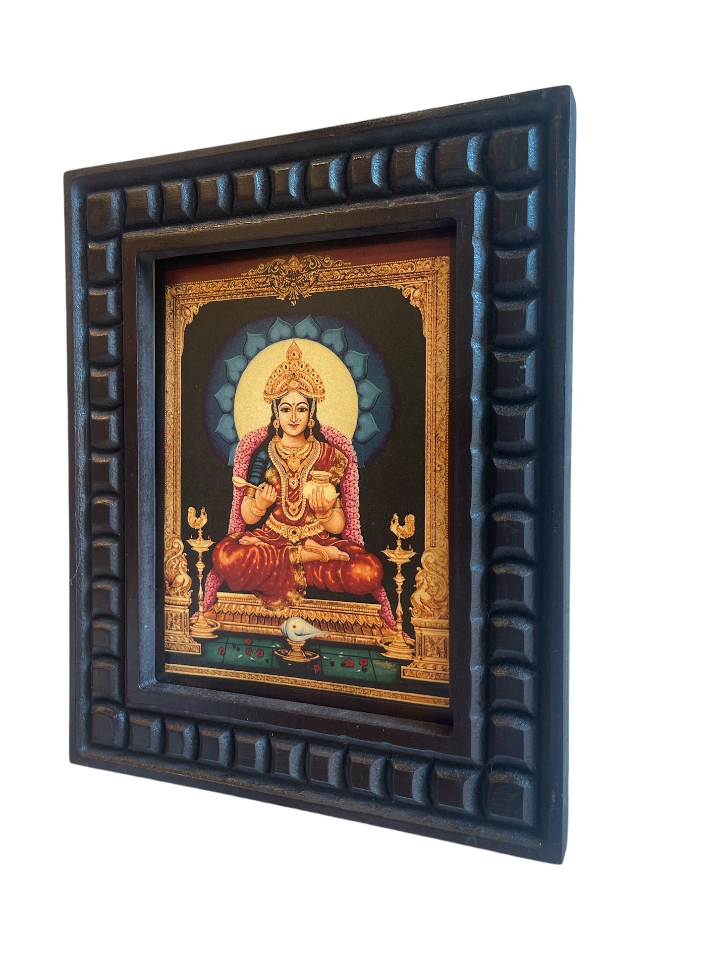 Gold Leafed Art Annapurna With Wooden Frame