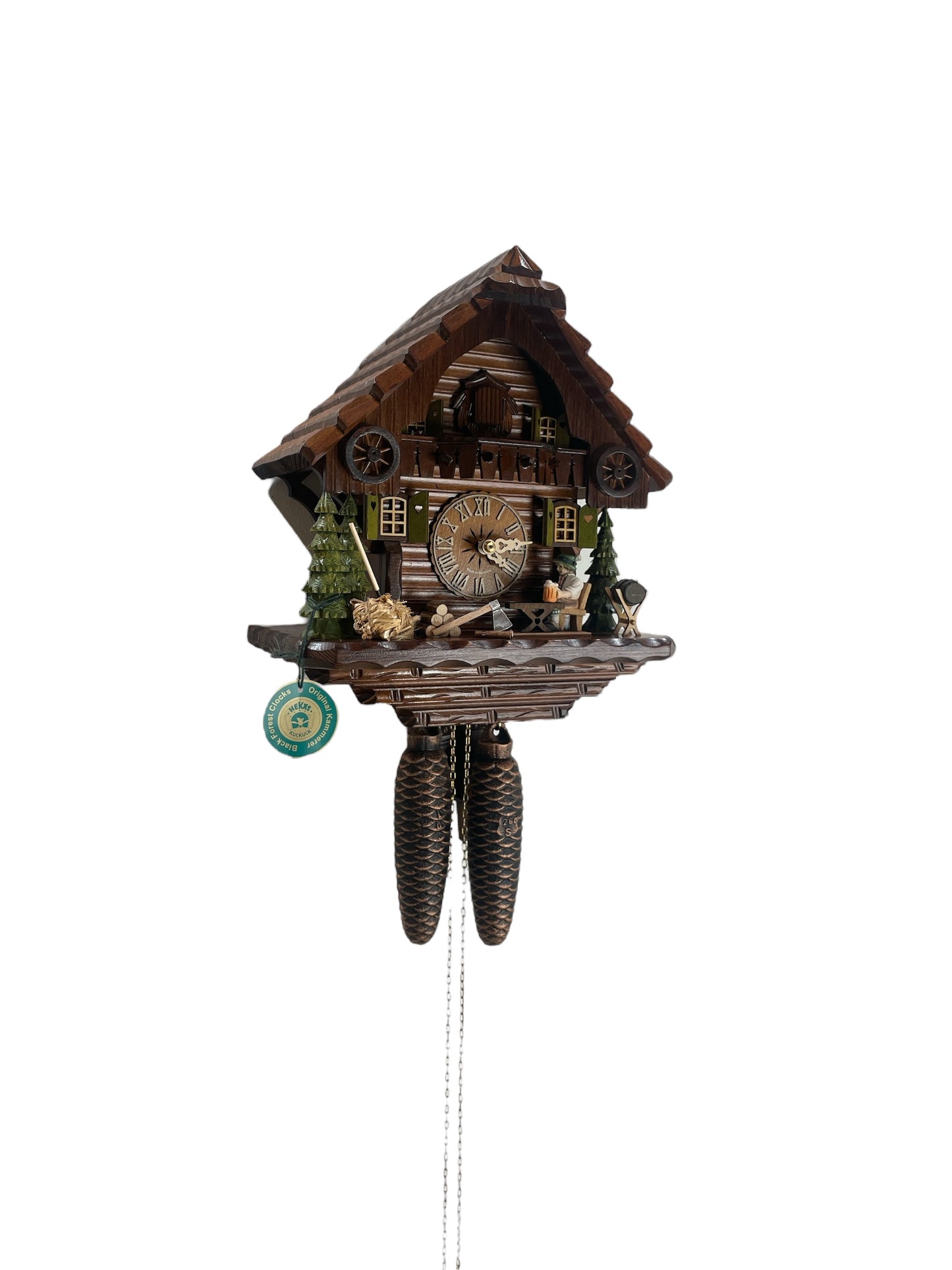 Mechanical original  cuckoo clock with beer drinkingman - 8 day mechanical Movement