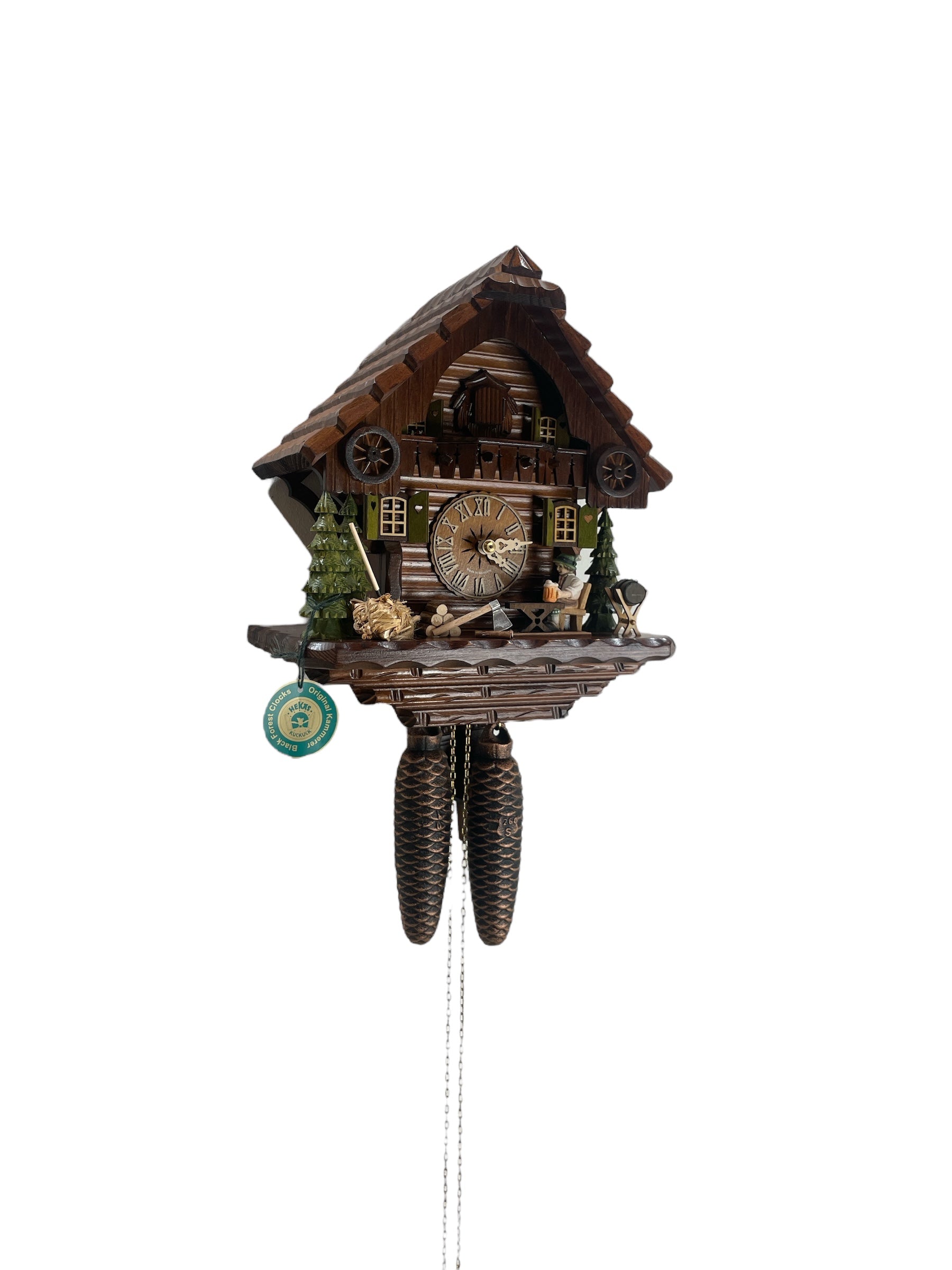 Mechanical original  cuckoo clock with beer drinkingman - 8 day mechanical Movement