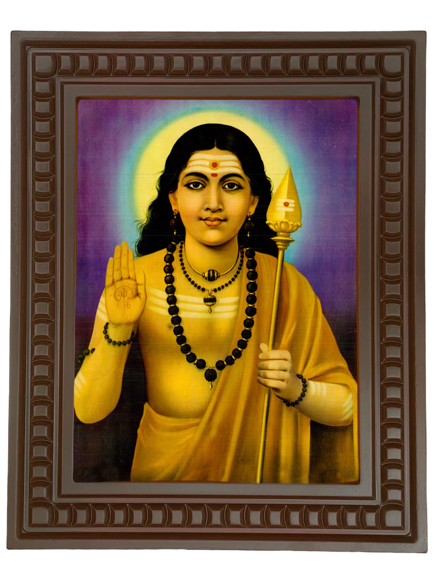 Kumaravel Karthikeya Gold Leafed Art with Wooden Frame