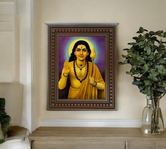 Kumaravel Karthikeya Gold Leafed Art with Wooden Frame