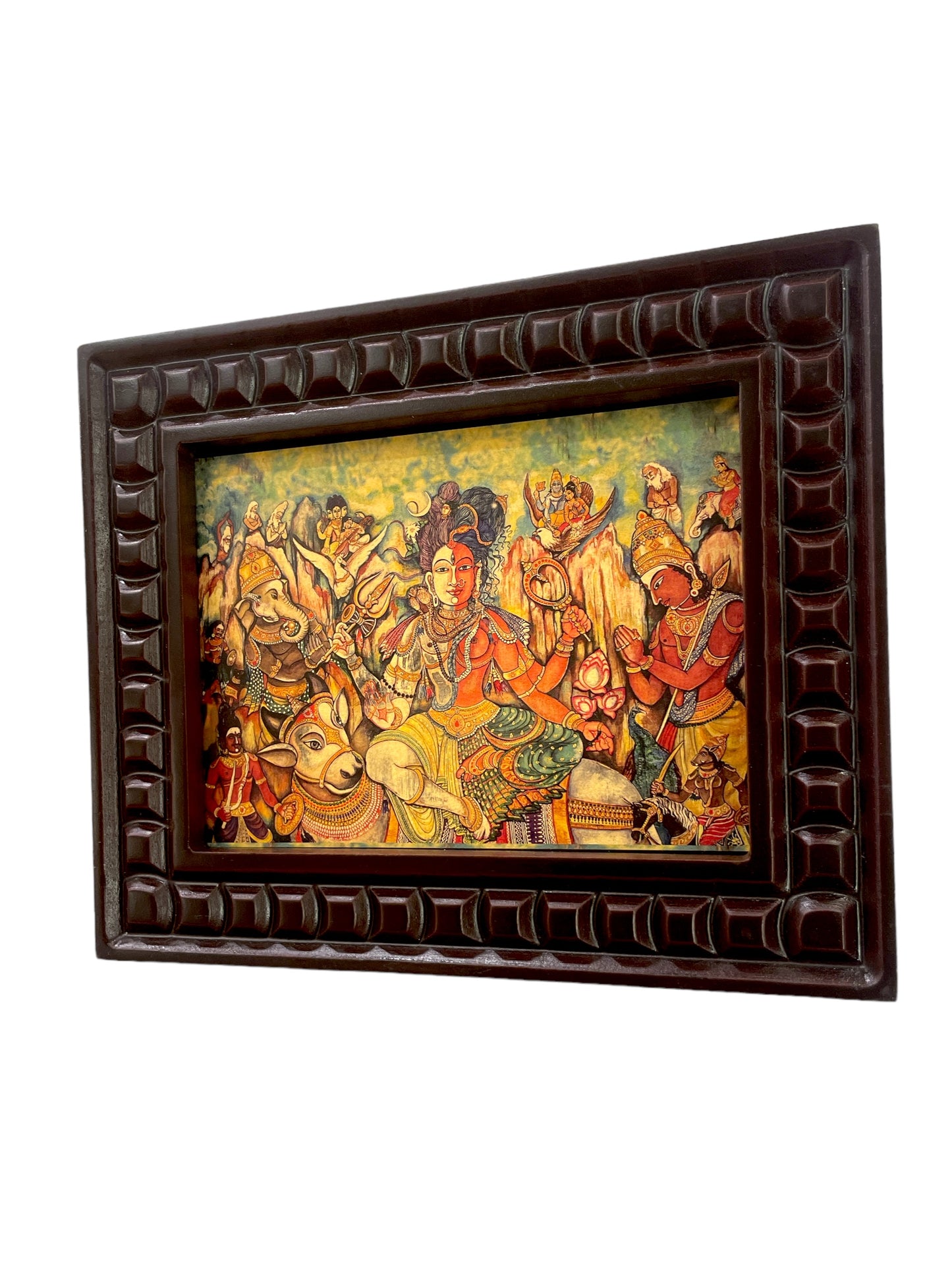 Ardhanareshwar Gold Leafed Art with Wooden Frame