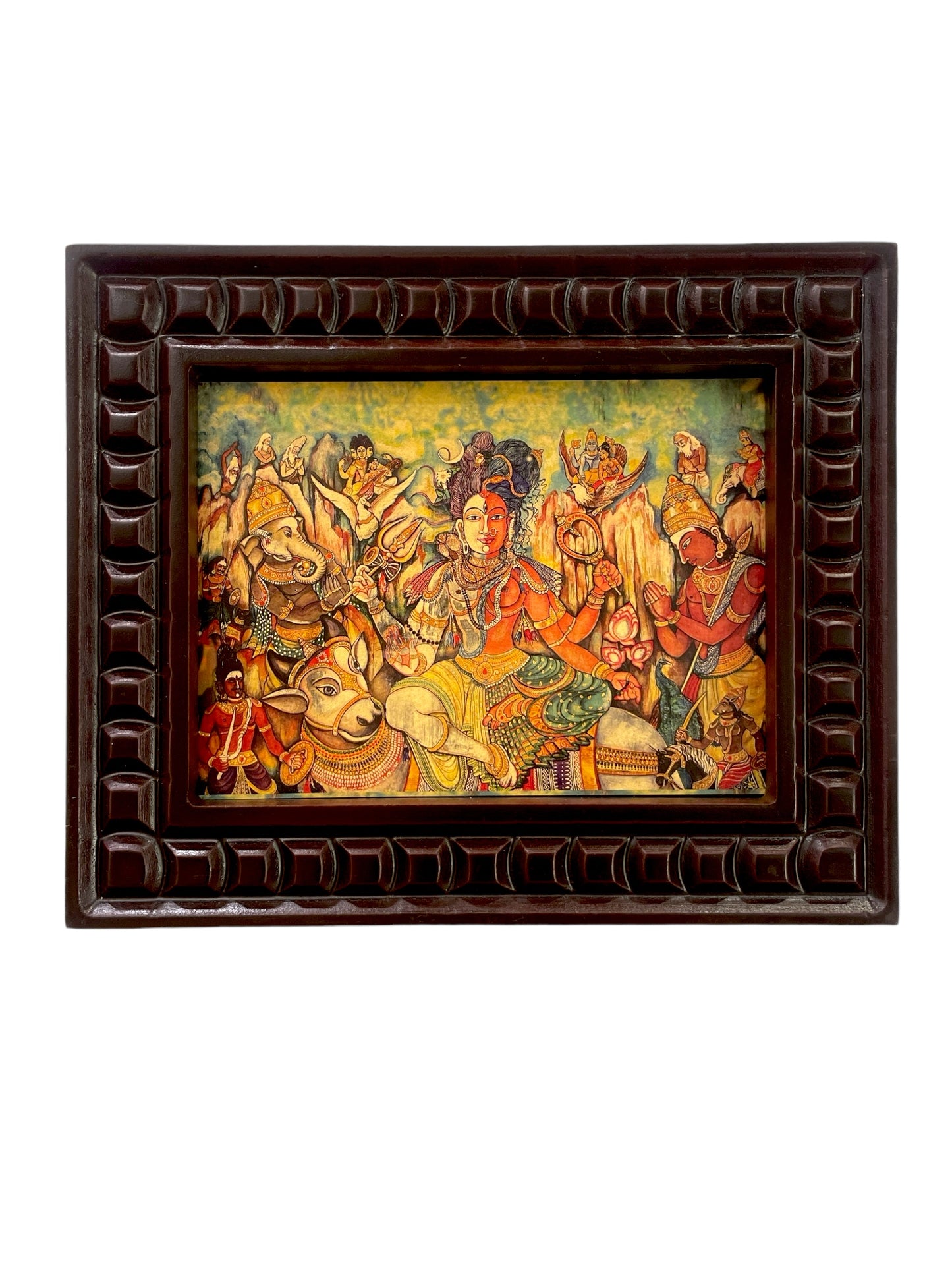 Ardhanareshwar Gold Leafed Art with Wooden Frame