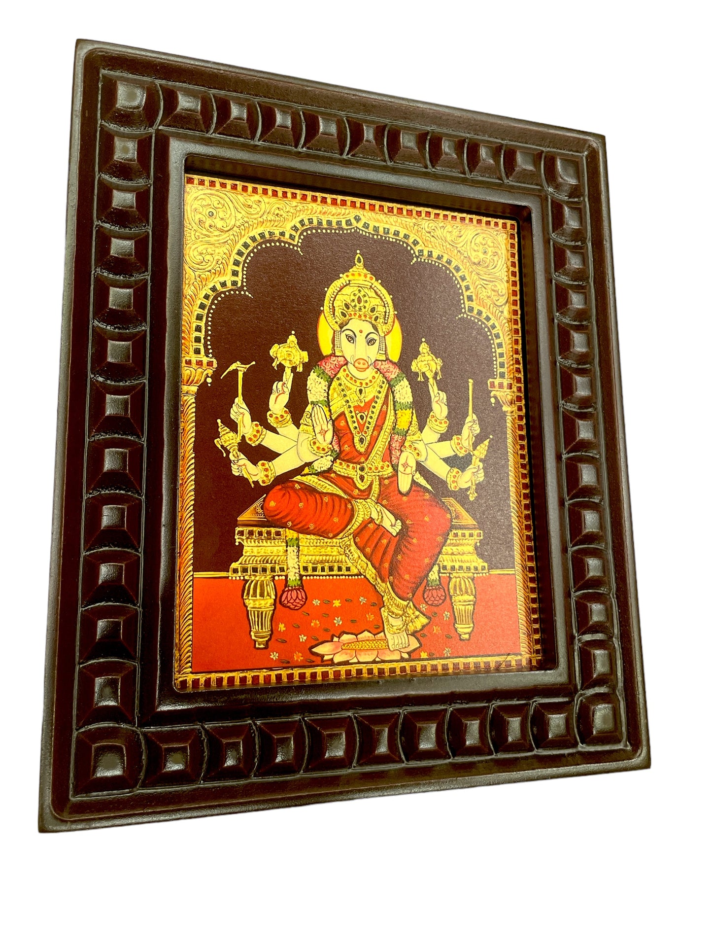 Varahi Lakshmi Gold Leafed Art With Wooden Frame