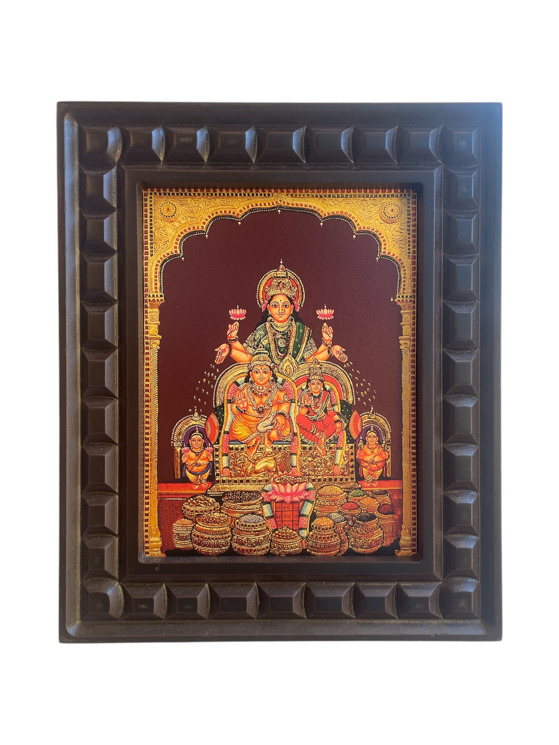 Kubera Gold Leafed Art With Wooden Frame