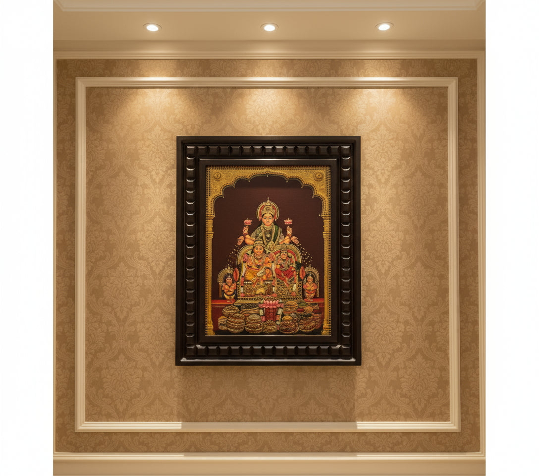 Kubera Gold Leafed Art With Wooden Frame