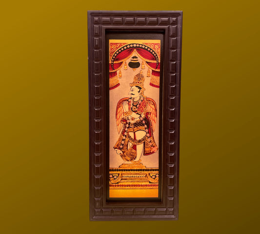 Garuda Dwarapalaka Gold Foiled art in Wooden frame