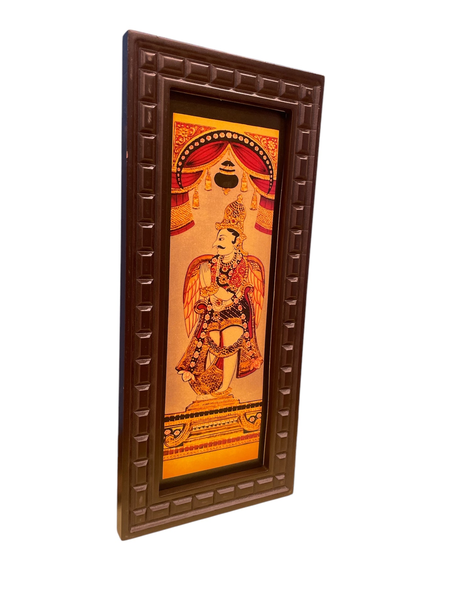 Garuda Dwarapalaka Gold Foiled art in Wooden frame