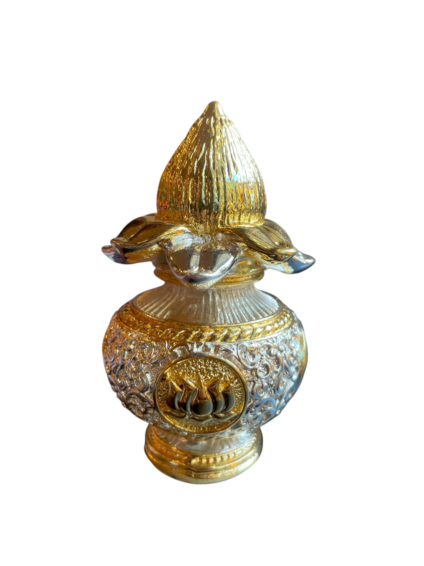 Kuber Kalash Silver & Gold Plated with Free Base