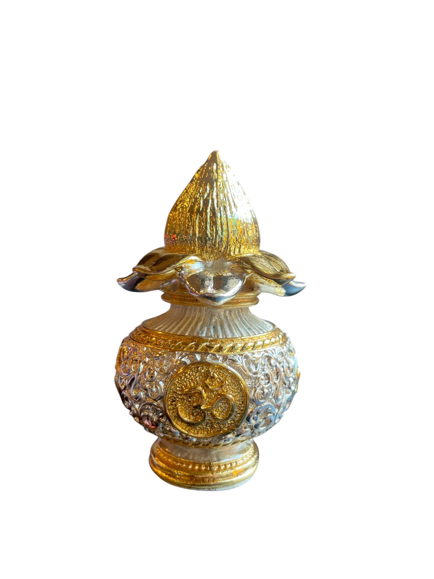 Kuber Kalash Silver & Gold Plated with Free Base