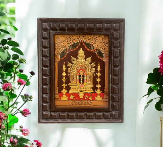 Manjunatha Swamy -2 Gold Foiled artwork in wooden frame