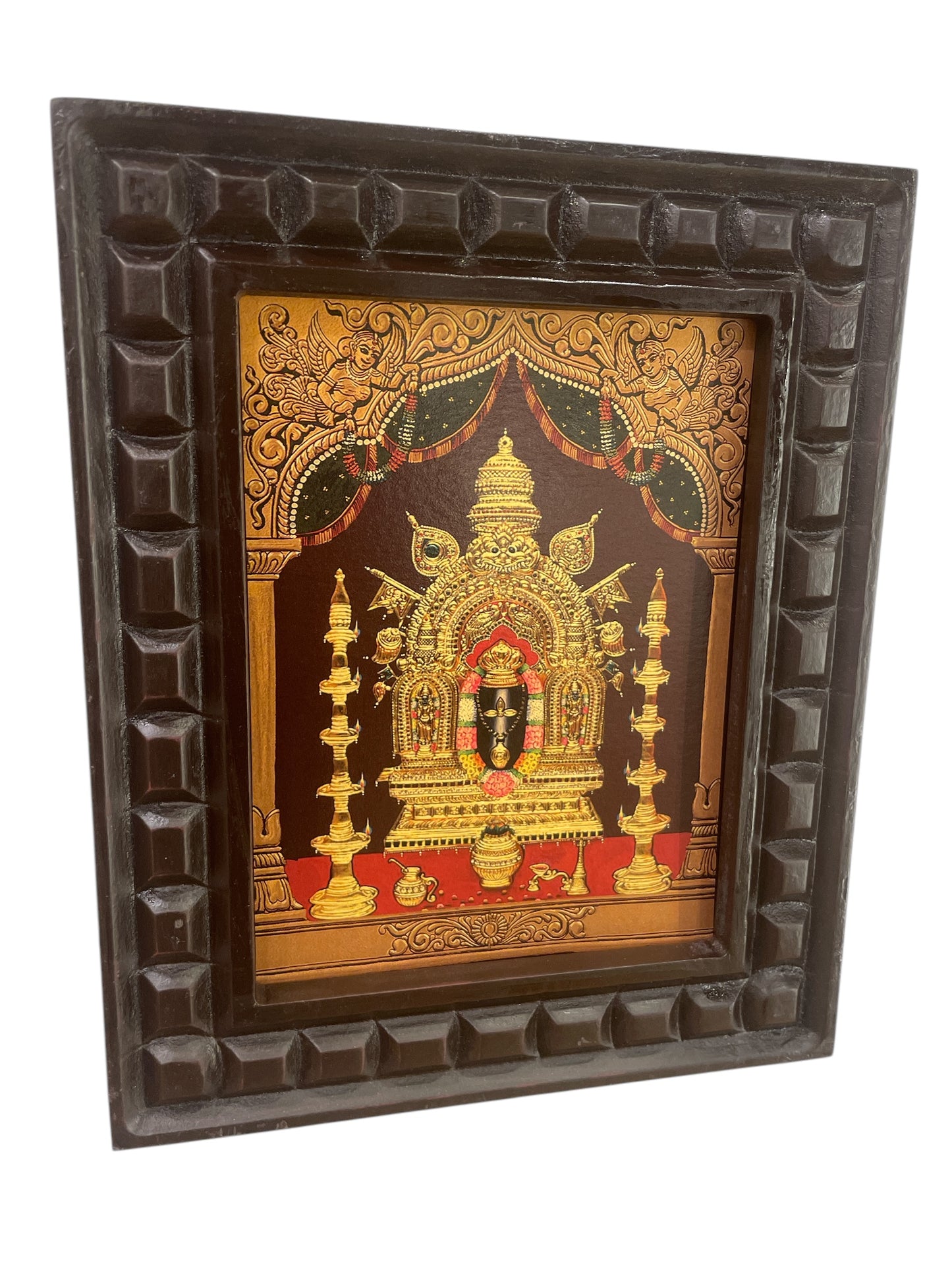 Manjunatha Swamy -2 Gold Foiled artwork in wooden frame