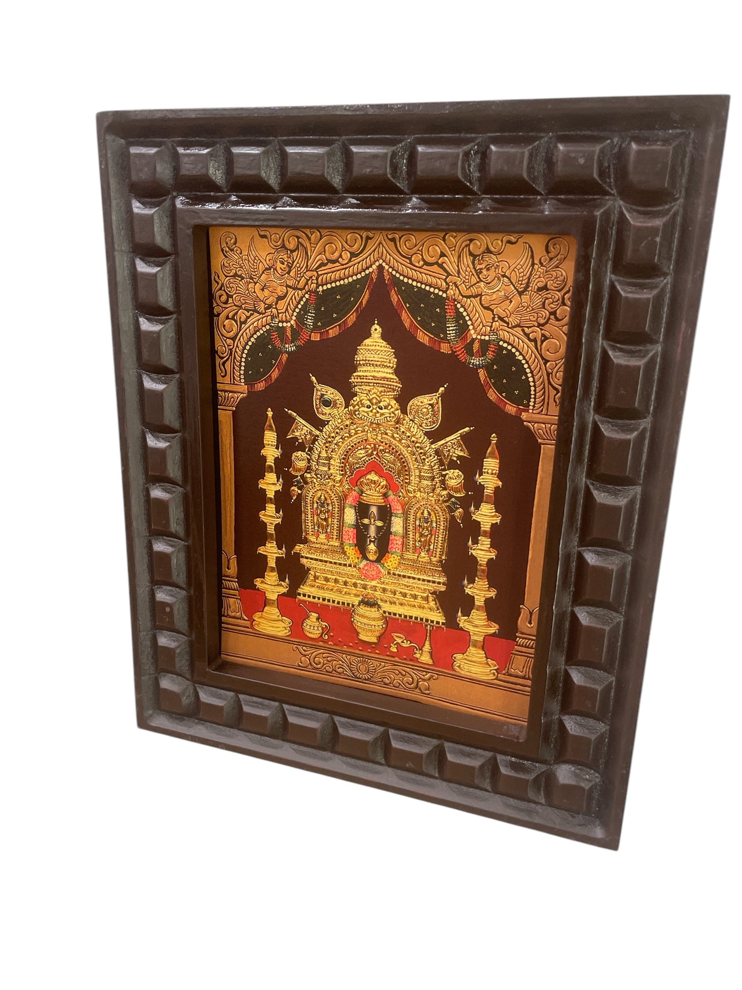 Manjunatha Swamy -2 Gold Foiled artwork in wooden frame