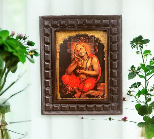 Raghavendra Swamy -2 Gold foiled artwork in wooden frame