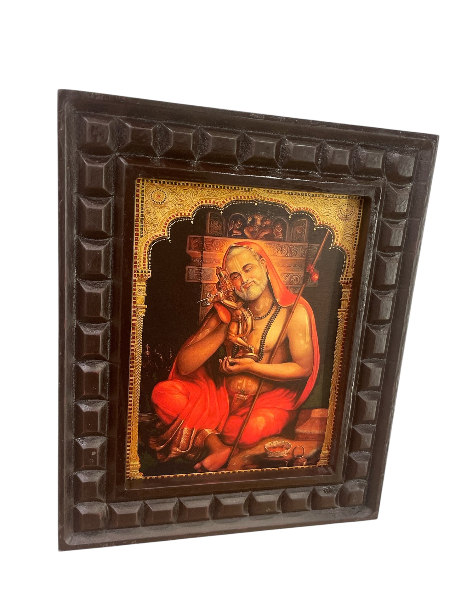 Raghavendra Swamy -2 Gold foiled artwork in wooden frame