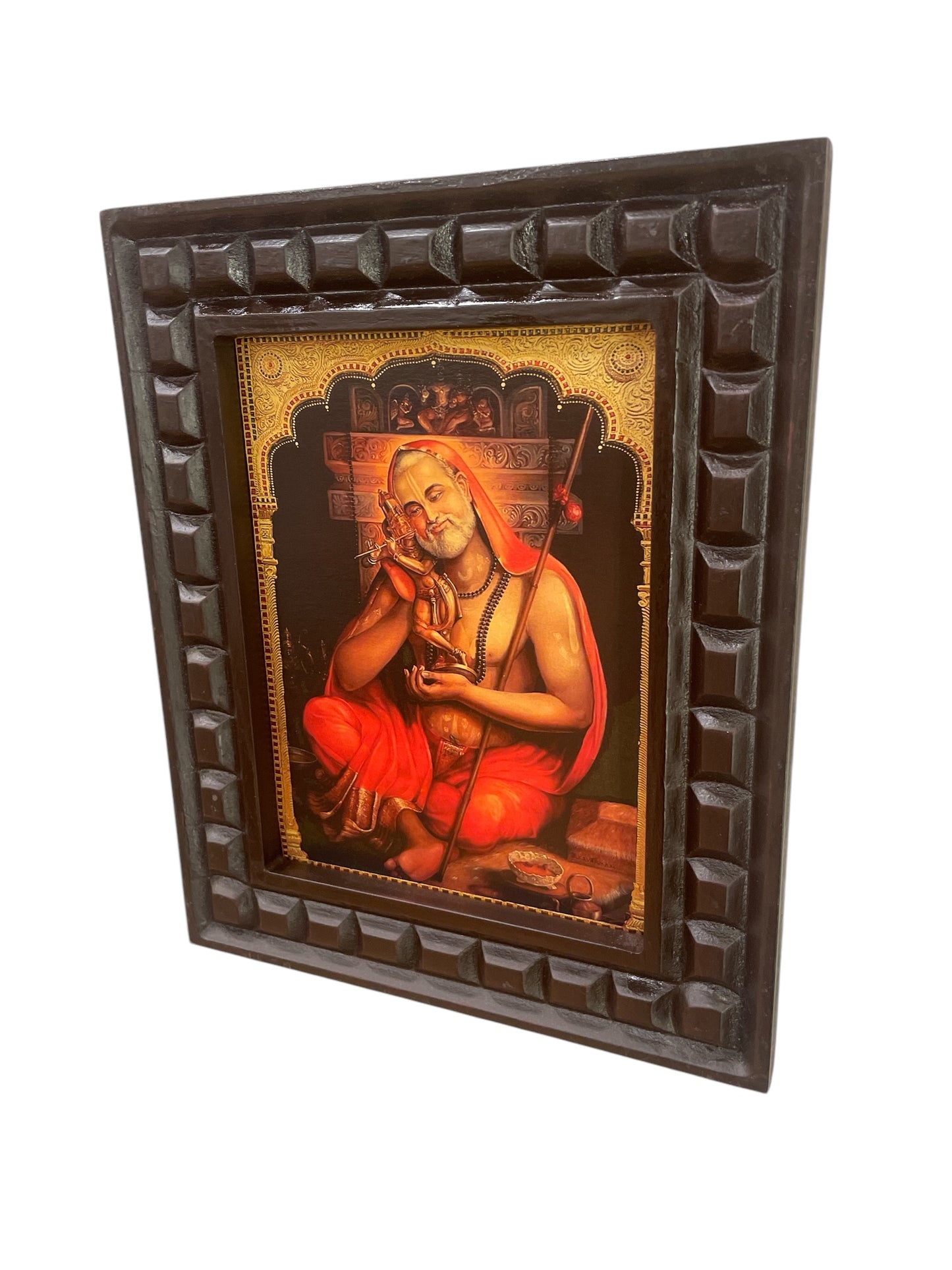 Raghavendra Swamy -2 Gold foiled artwork in wooden frame