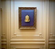 Brass Buddha With Ocean Blue in Moulded Frame