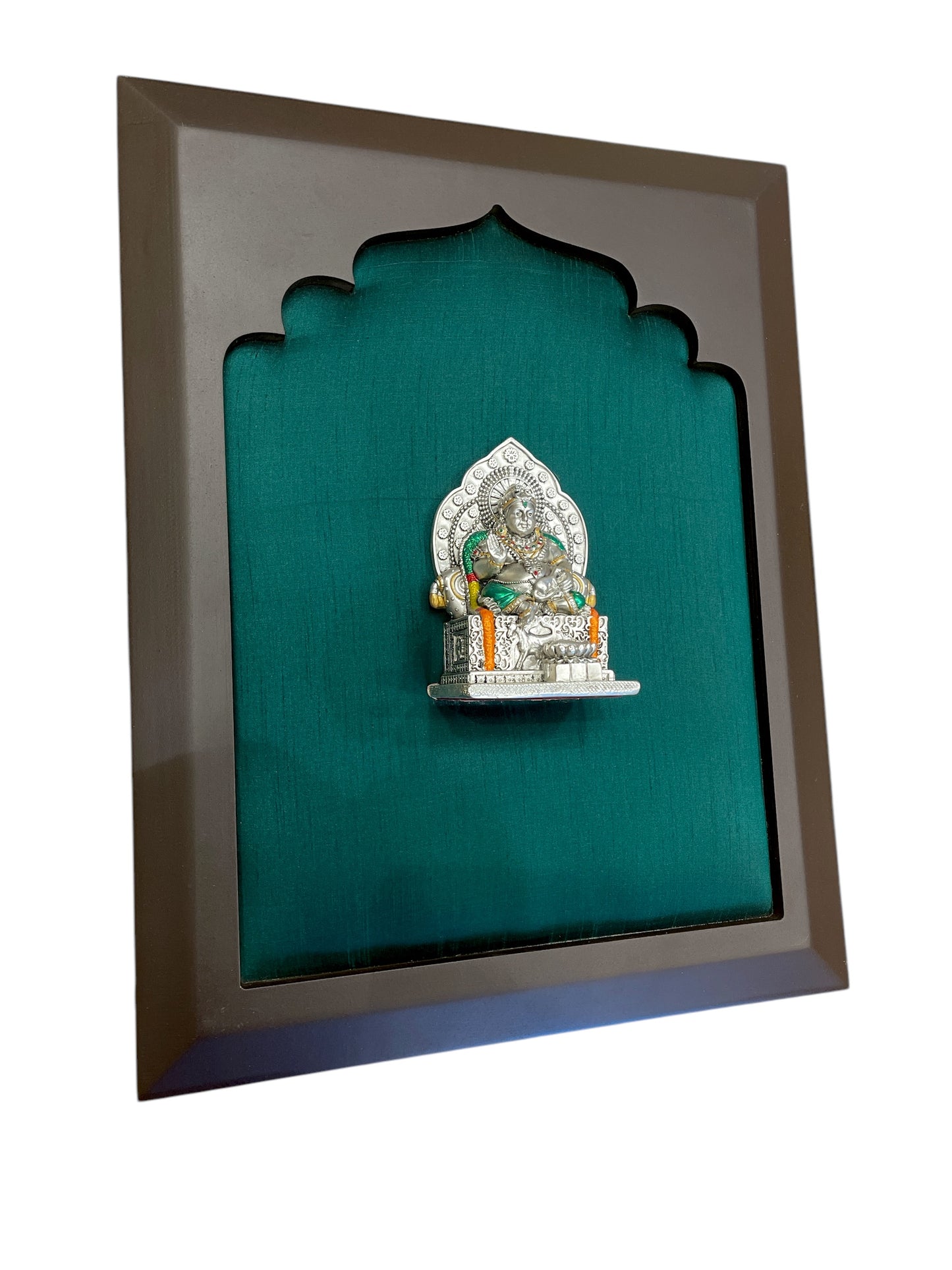 Kuber Sterling Silver with Green Silk in Wooden frame