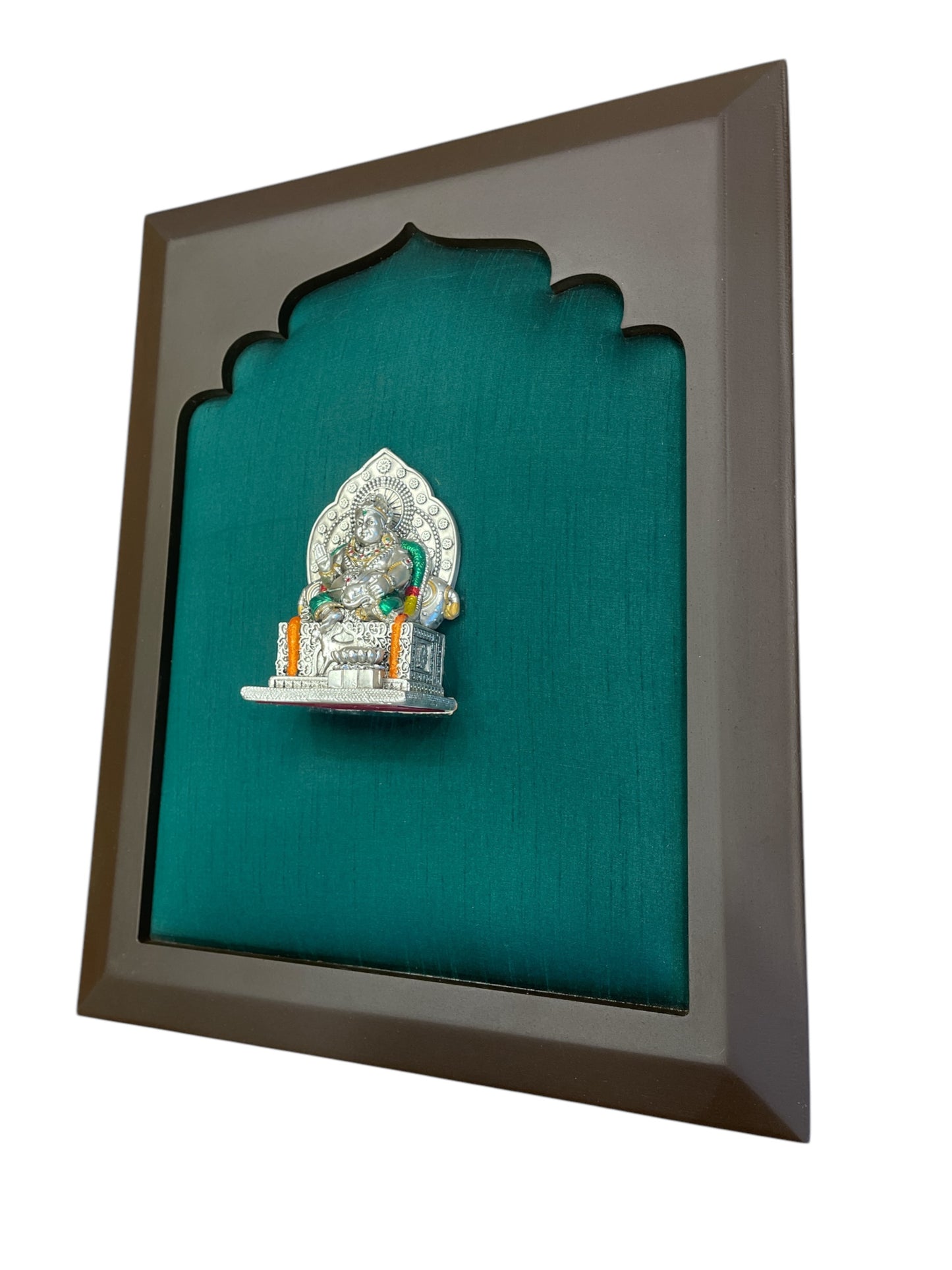 Kuber Sterling Silver with Green Silk in Wooden frame