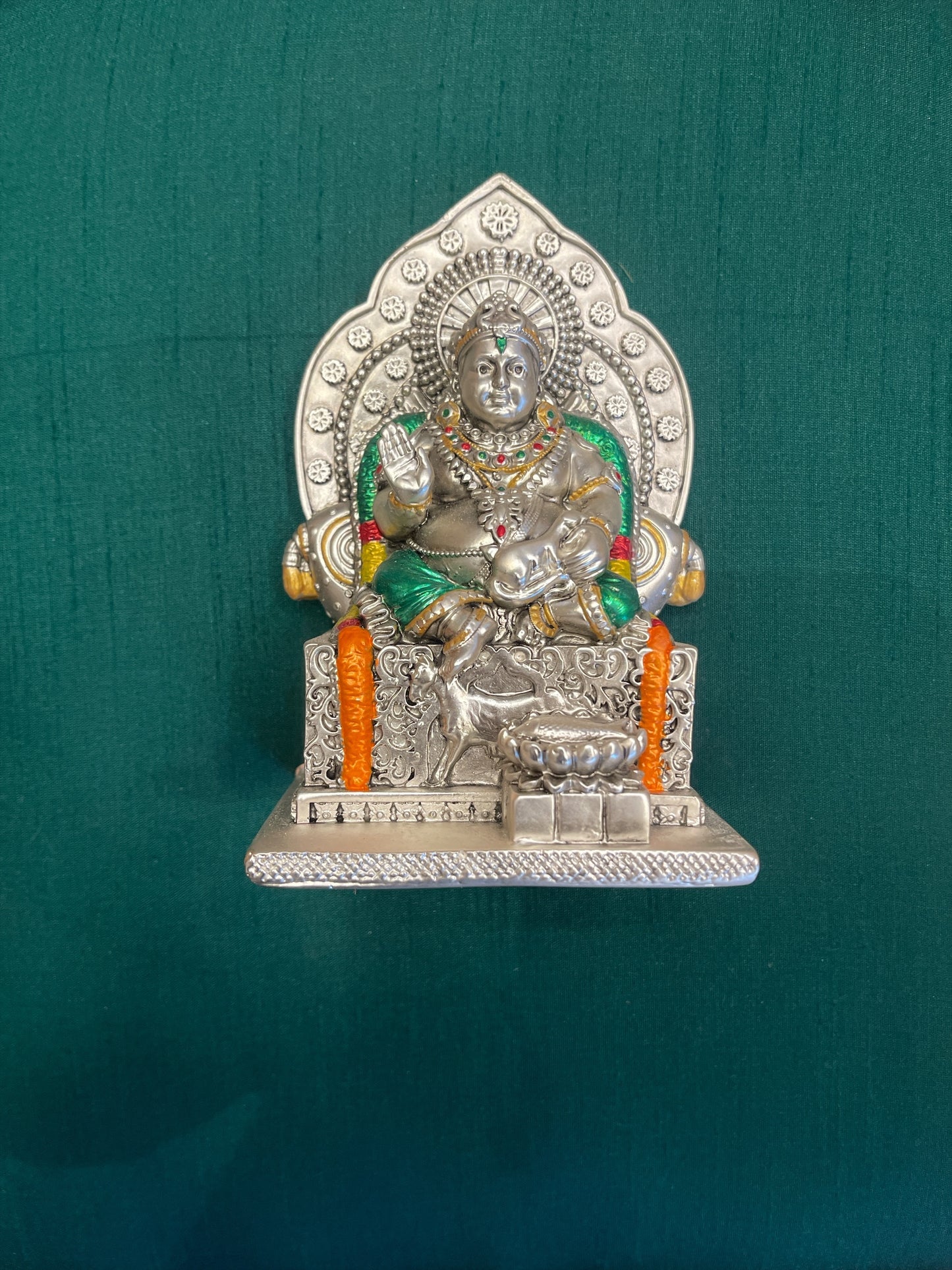 Kuber Sterling Silver with Green Silk in Wooden frame