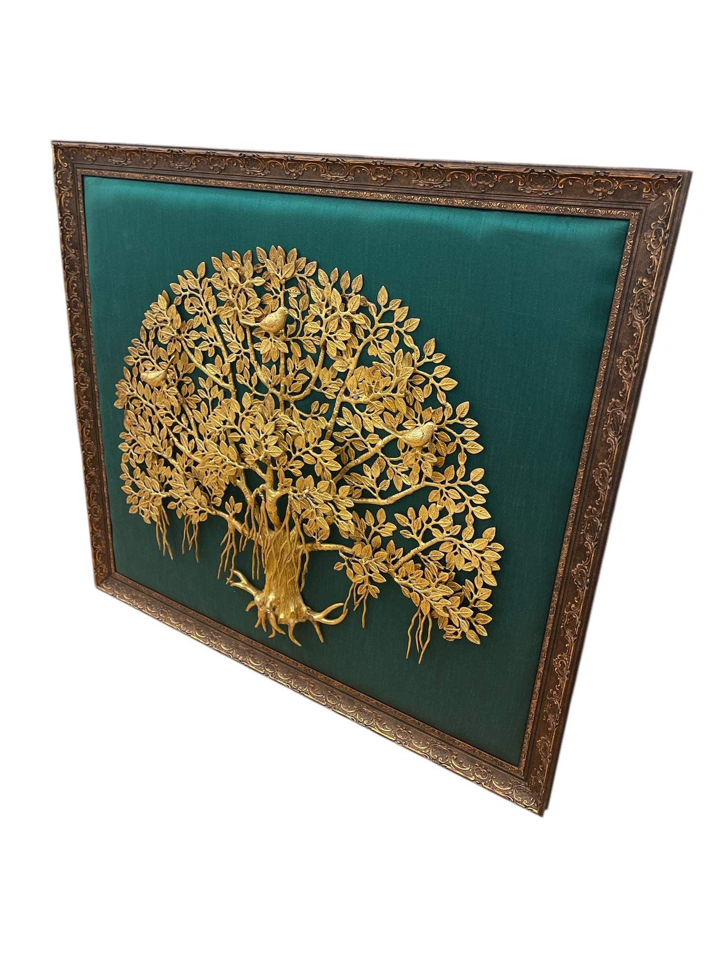 Brass Kalpavriksha: Tree of Life with Green silk