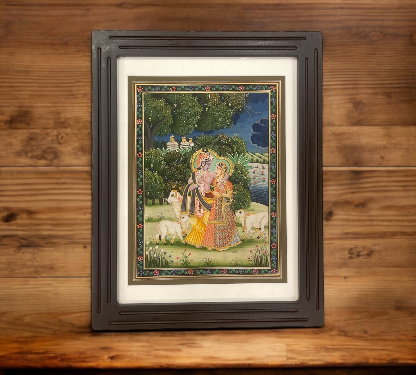 Radha Krishna with Kamadhenu Pichwai