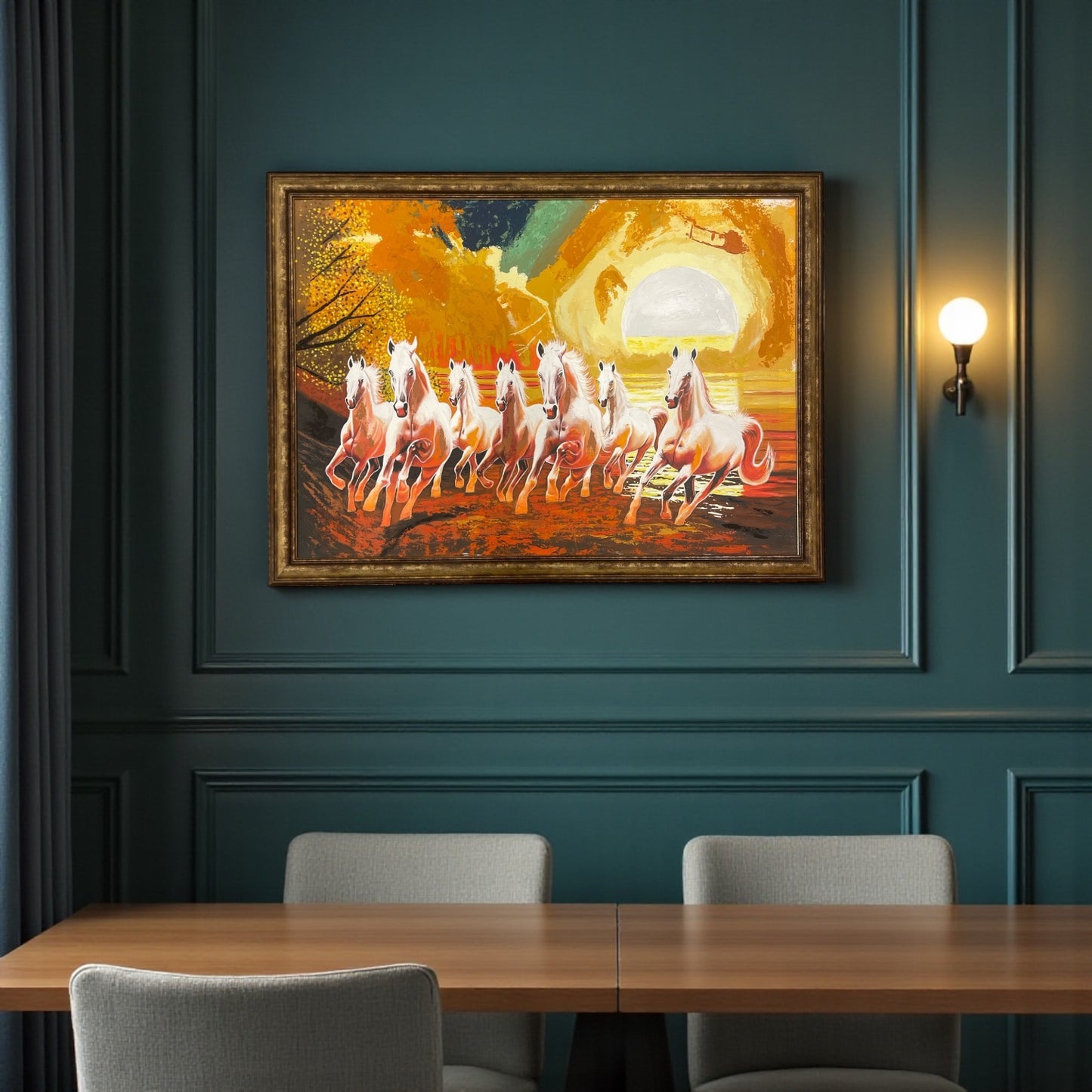 7 Running horses original hand painting