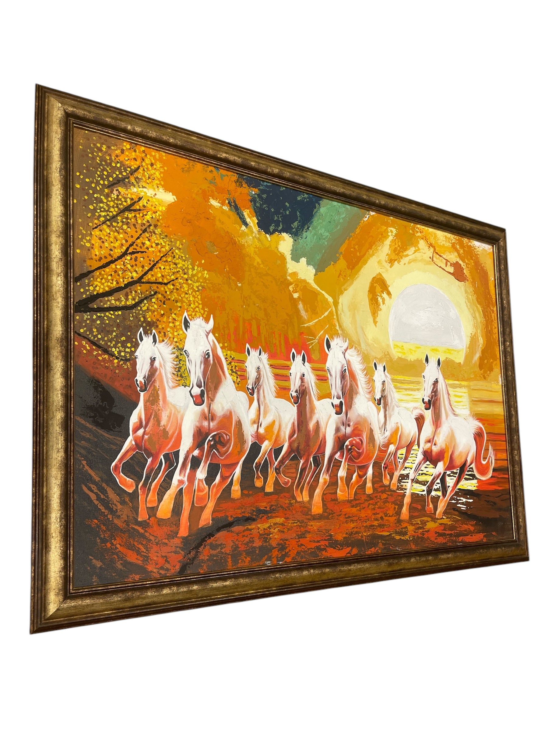 7 Running horses original hand painting