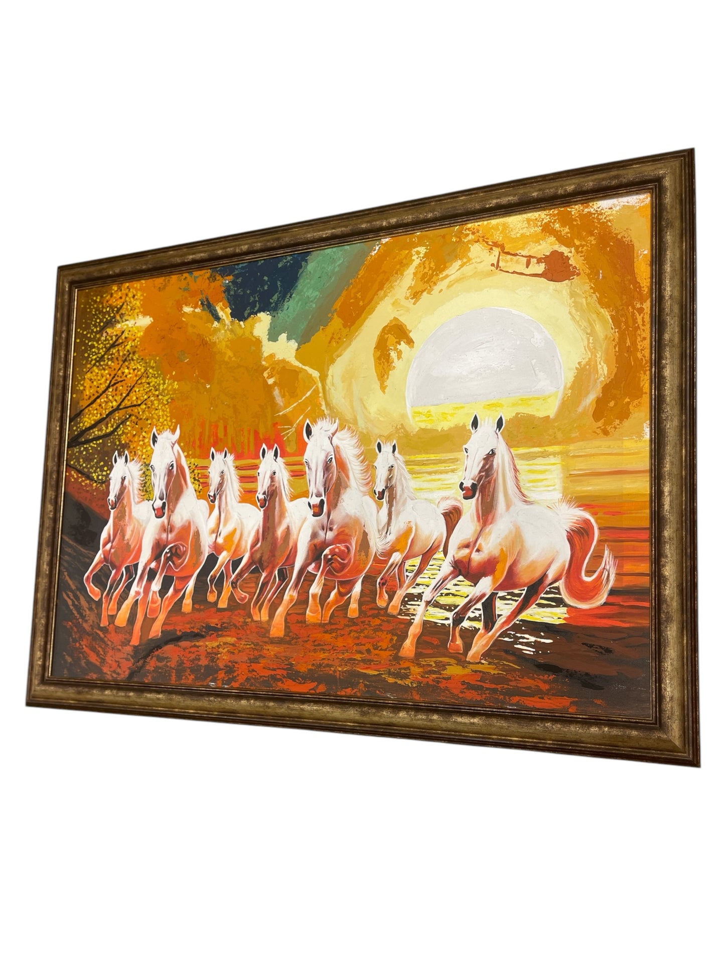 Seven Running horses original hand painting