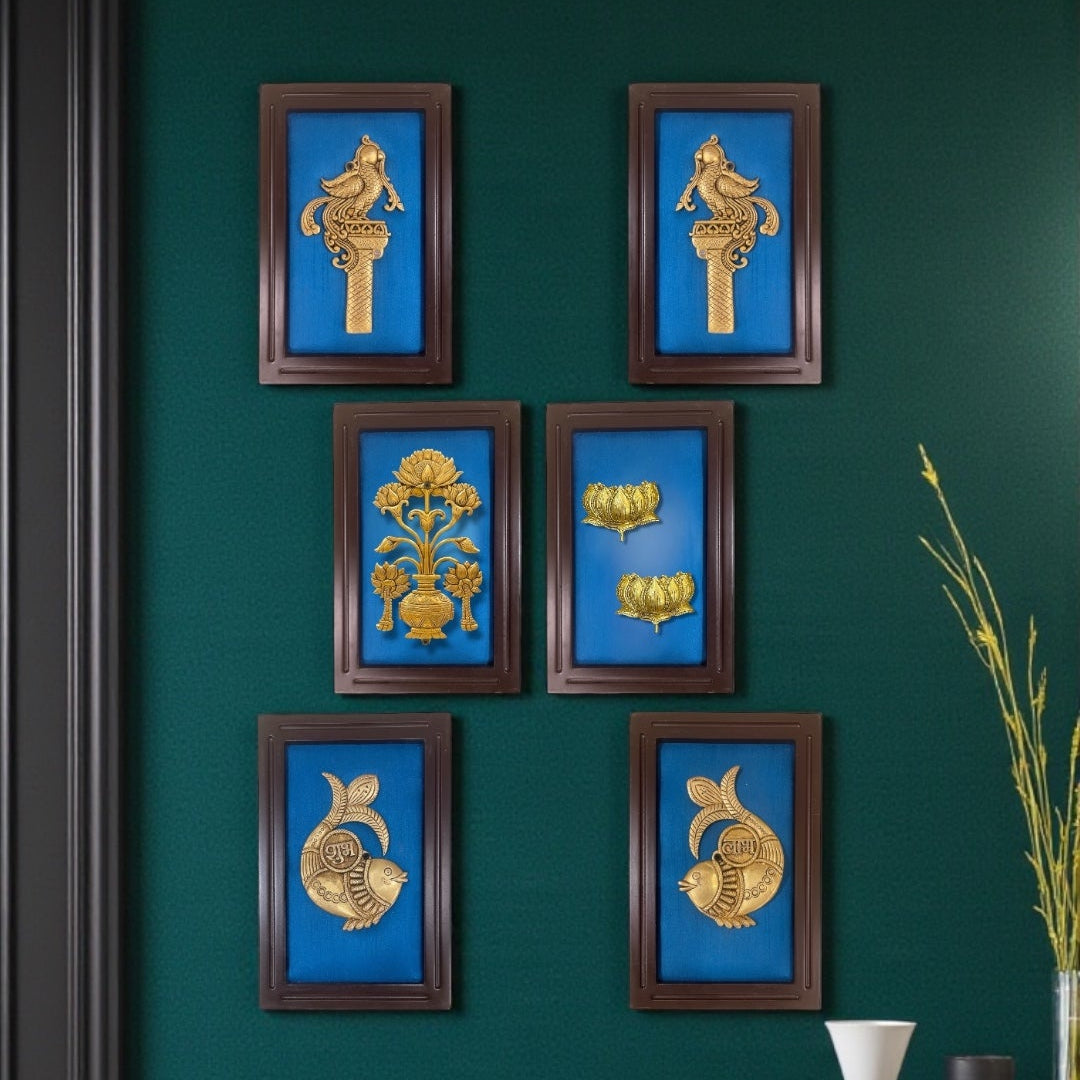 Brass Blue WallArt Set