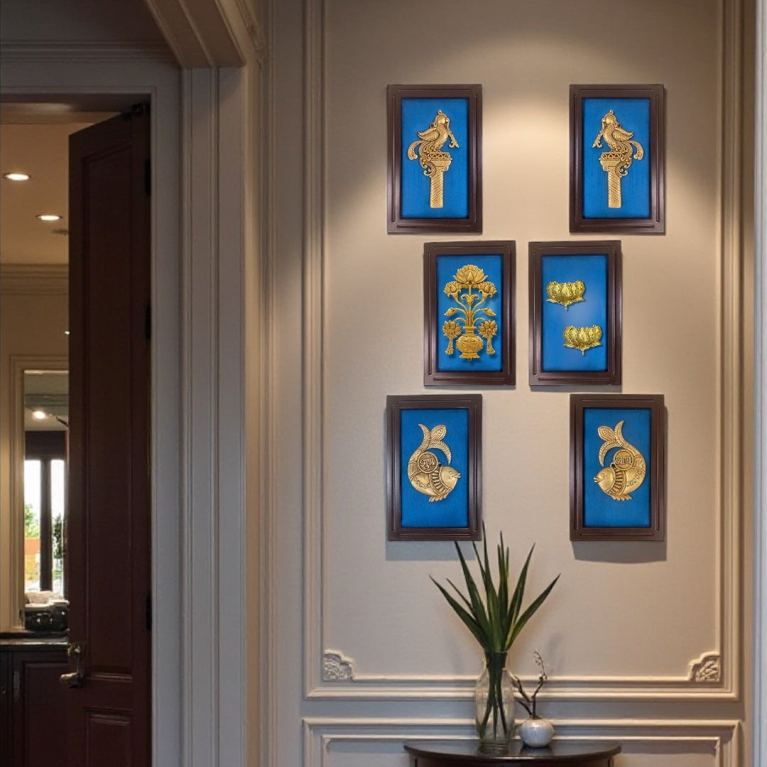 Brass Blue WallArt Set